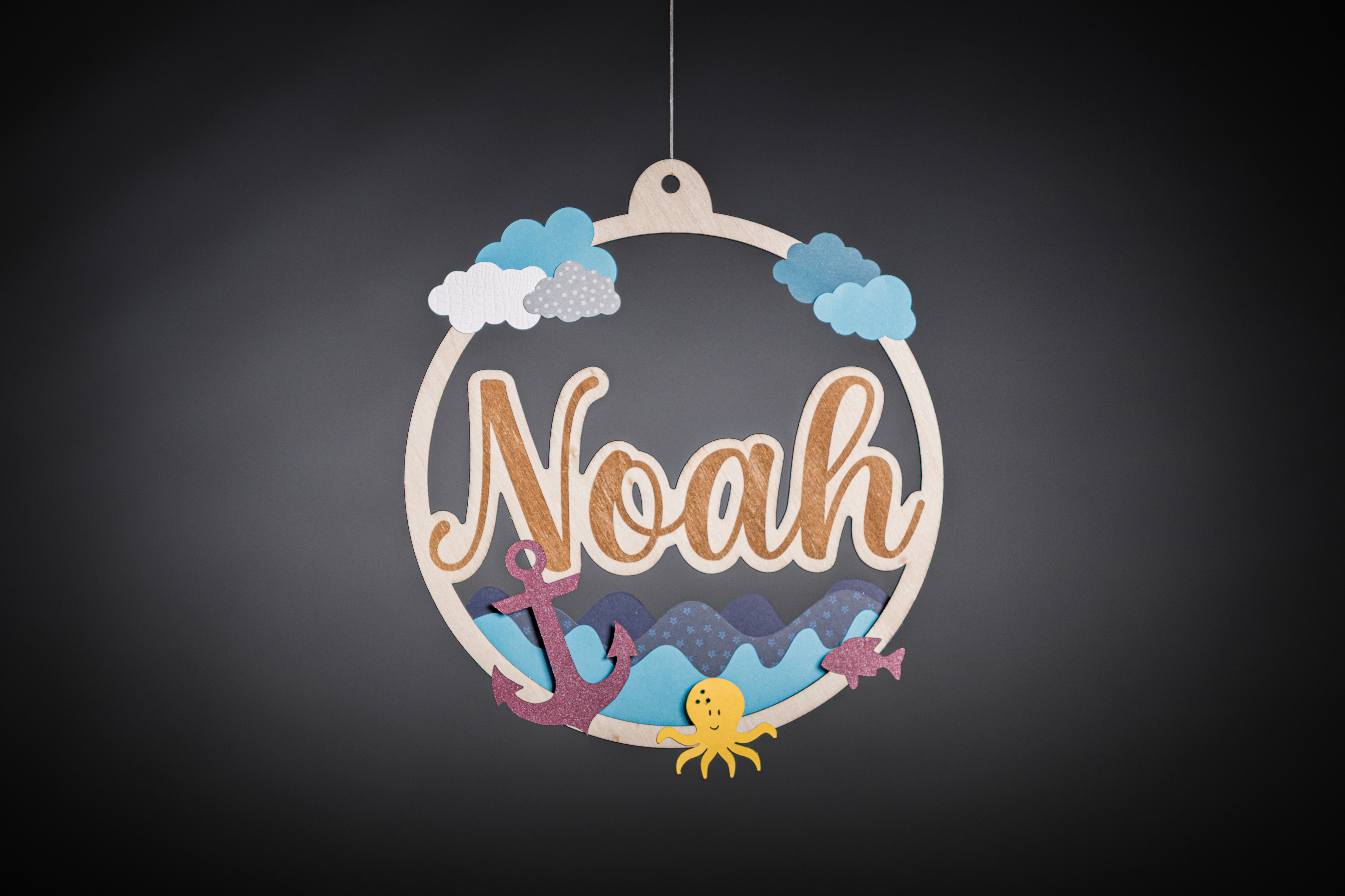 Rond prénom thème mer