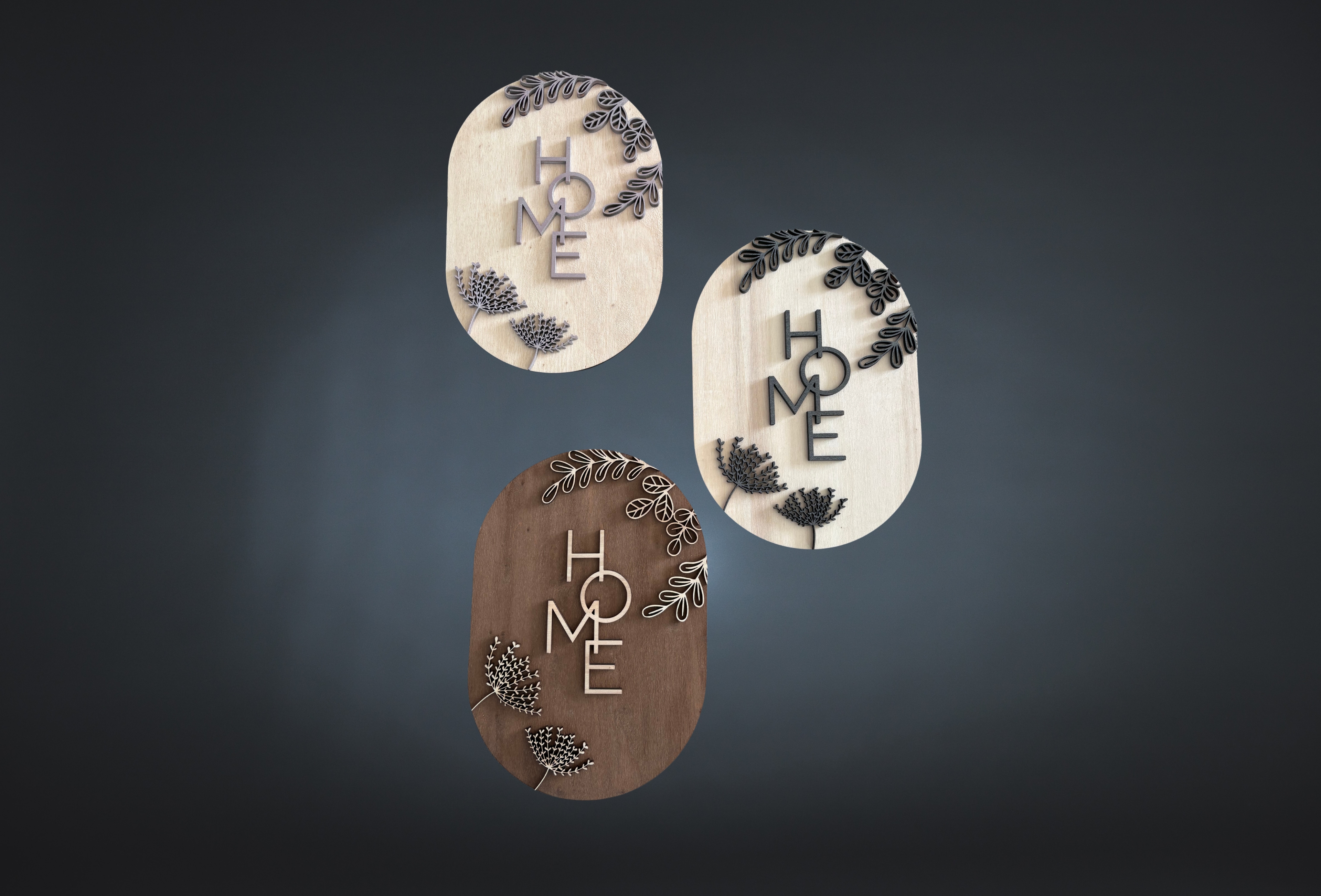 Panneau déco mural "Home" en bois