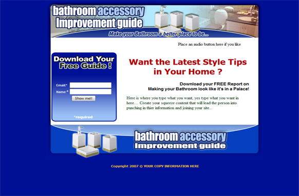 Bathroom Accessory HTML Squeeze Page Template
