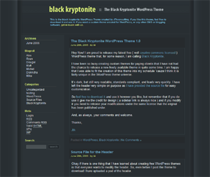 Black Kryptonite WP Theme