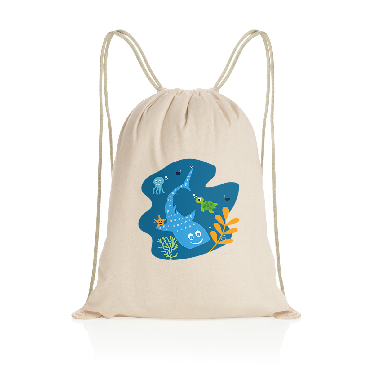Sac à cordelettes en coton et polyester recyclé