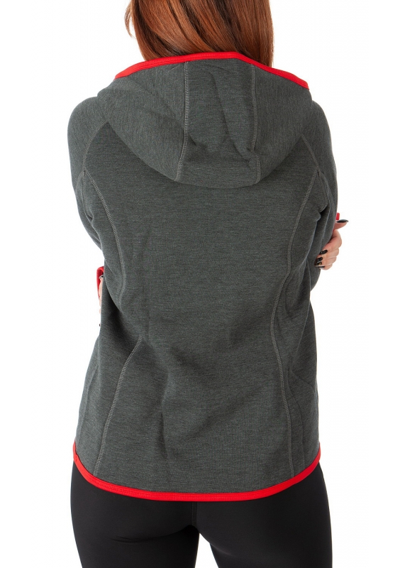 Ladies Fleece Hoody in Grey 