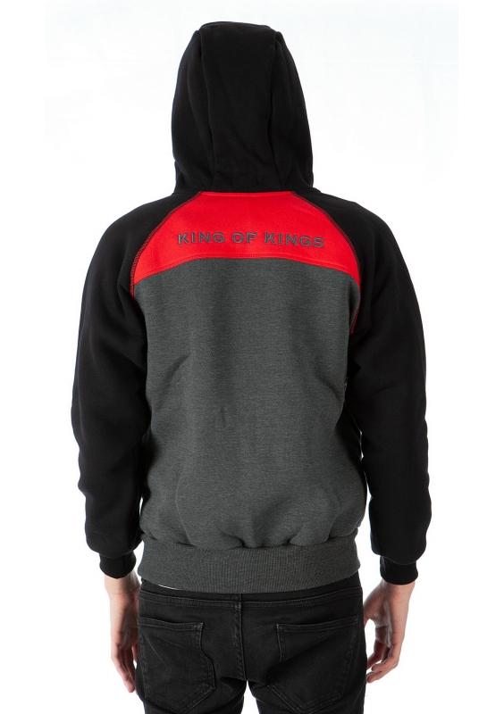 Gray Hoodie with Red details 
