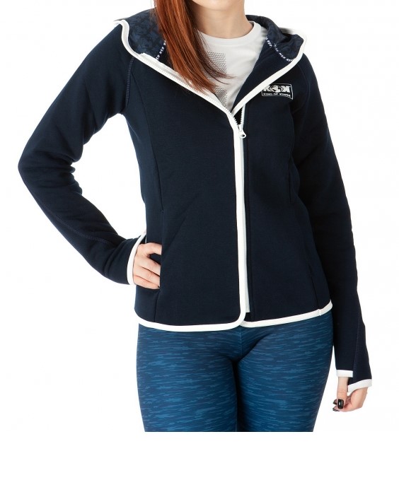 Ladies Fleece Hoody in Navy Blue