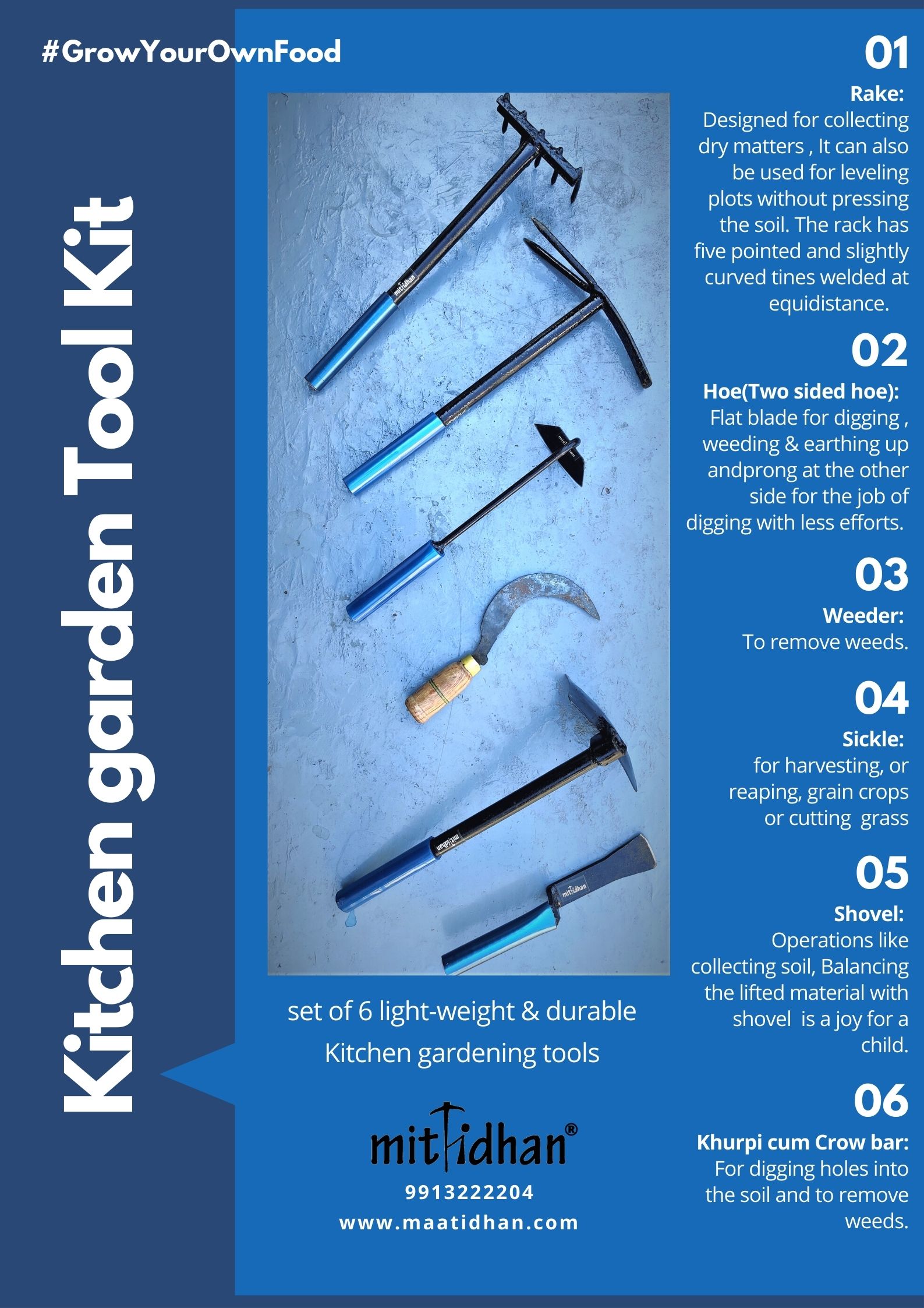 Kitchen Gardening Tool Kit – All-in-One Set for Home Growers