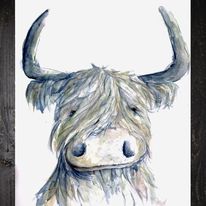 Highland Cow Art Print