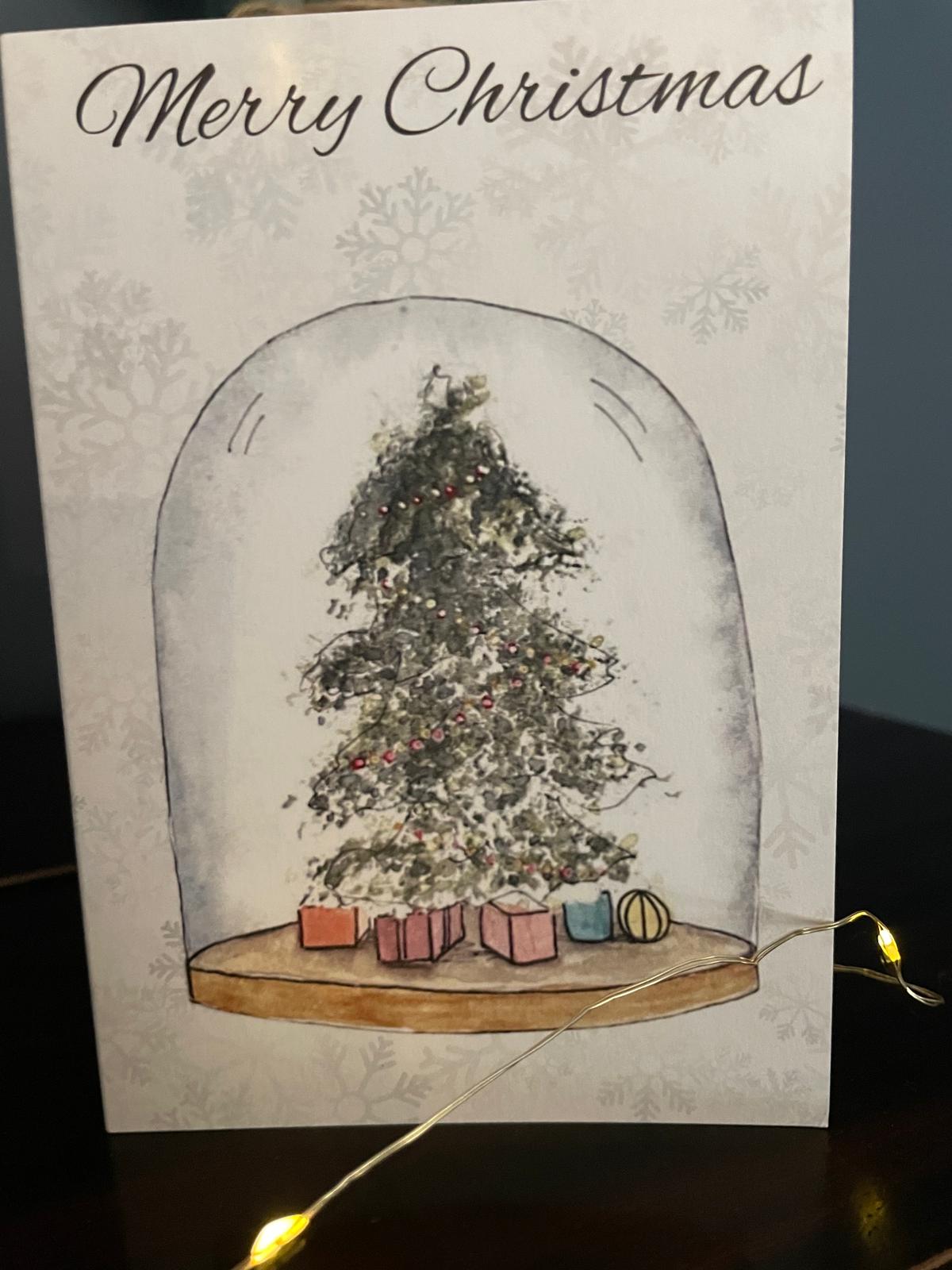 'Snow globe' Snowflake background.