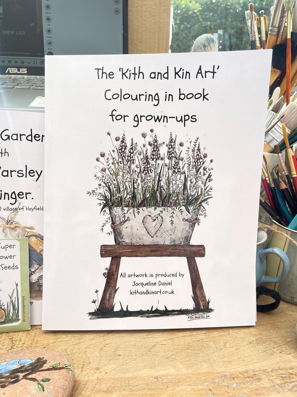 The 'Kith and Kin Art' Colouring in book for grown-ups