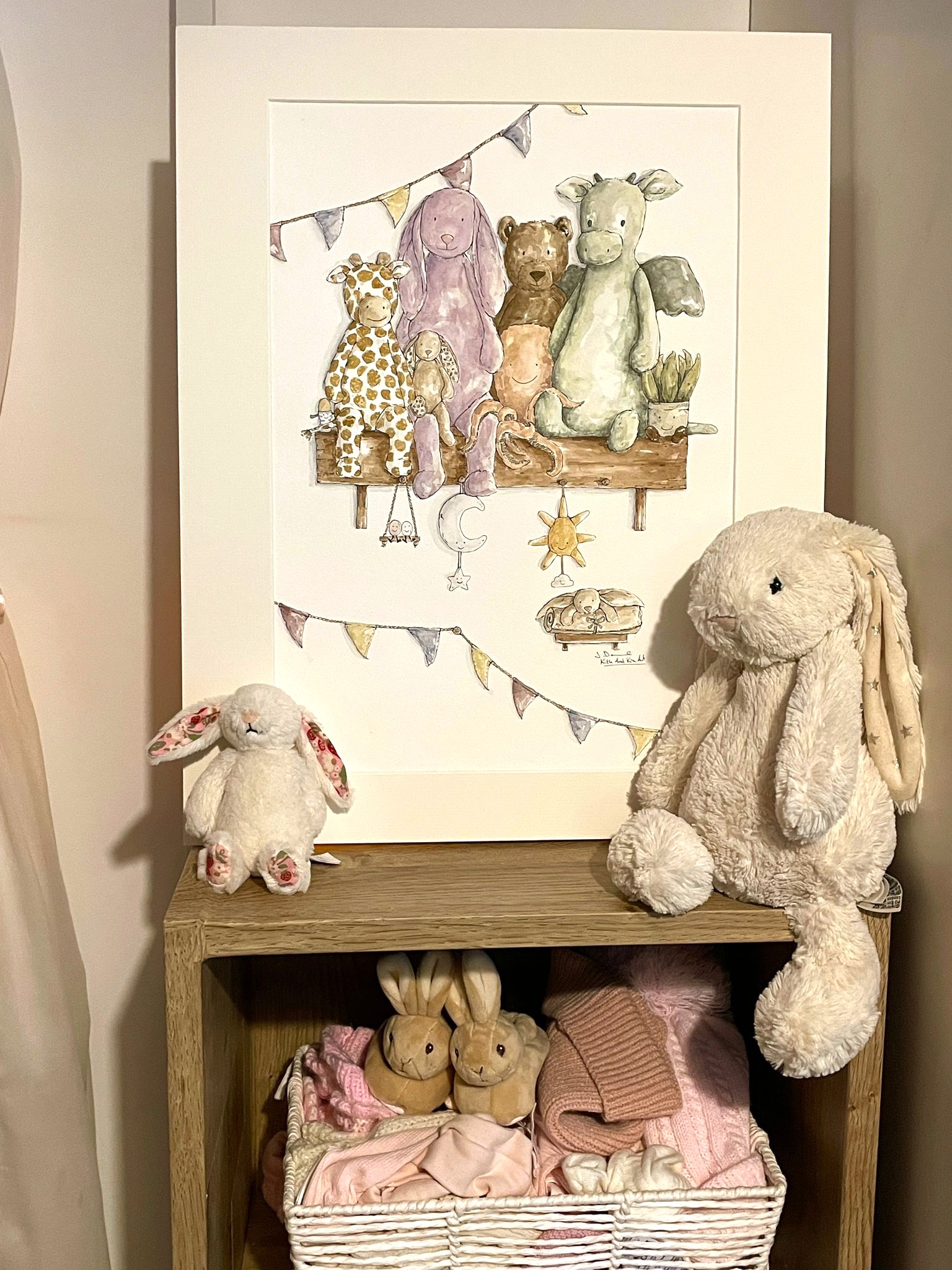 'The Jellycat Lovers Shelf' Print - can be personalised with names