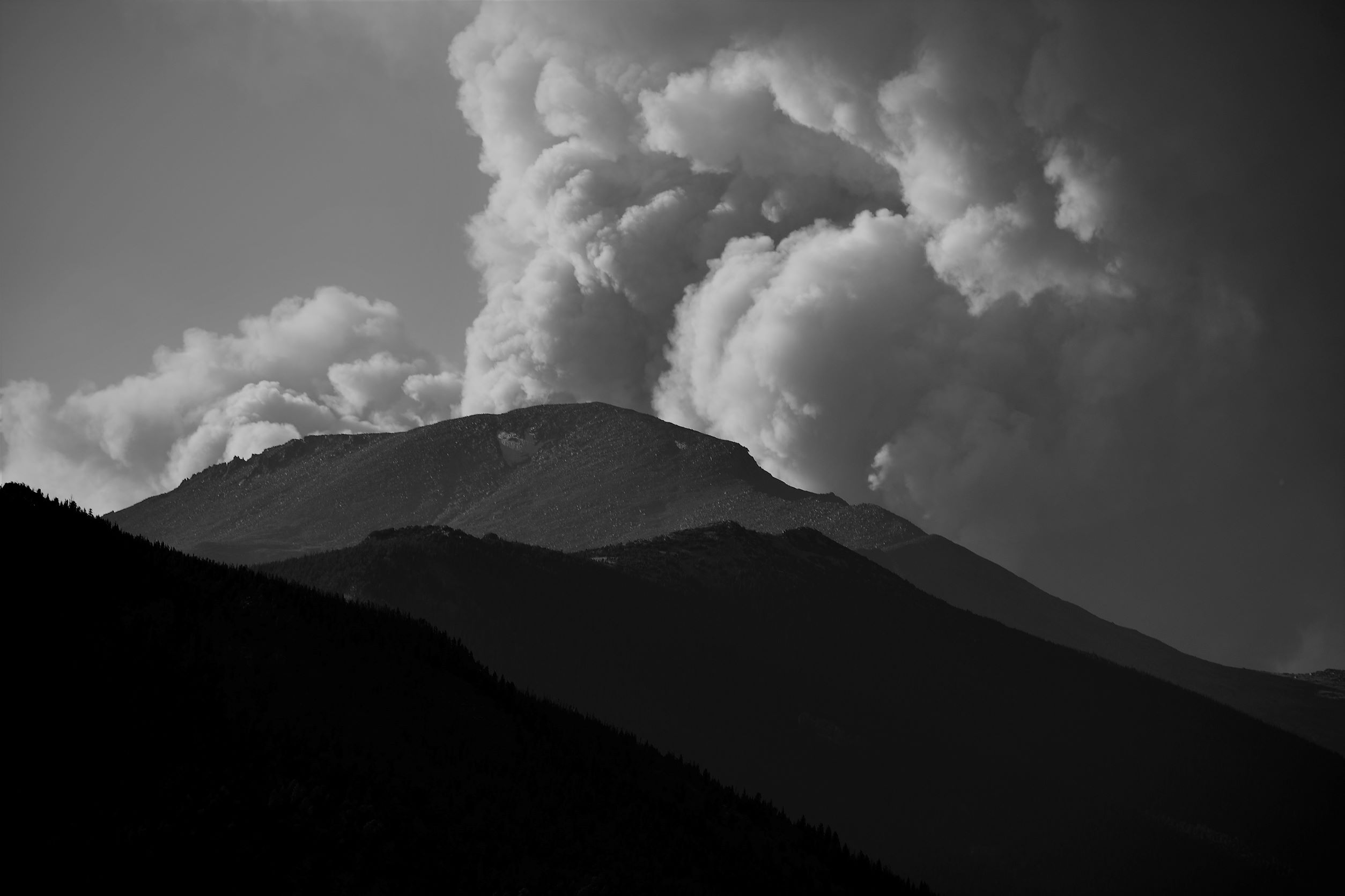 Black & White Mountain Estes Park Colorado 2020 Fires 