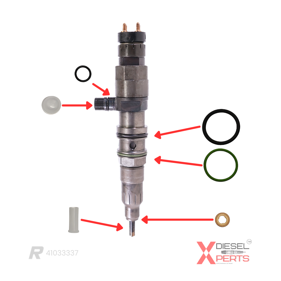 Kit de sellos externos para inyector CRIN 4.2 compatible con Freightliner Detroit DD13, DD15, DD16