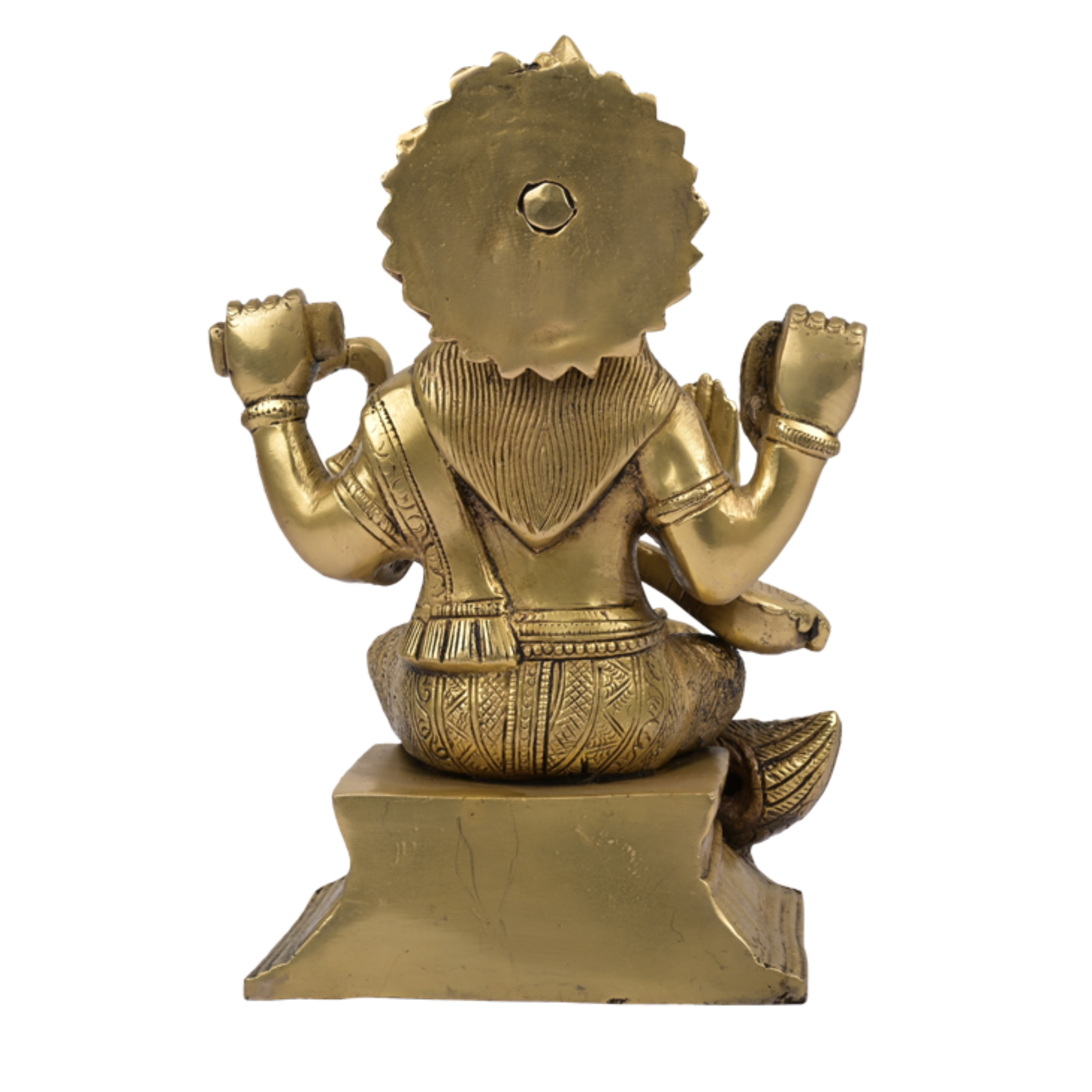 Lord Saraswati Sitting on Hans Holding Veena in Hand Brass Statue #PIS-3003