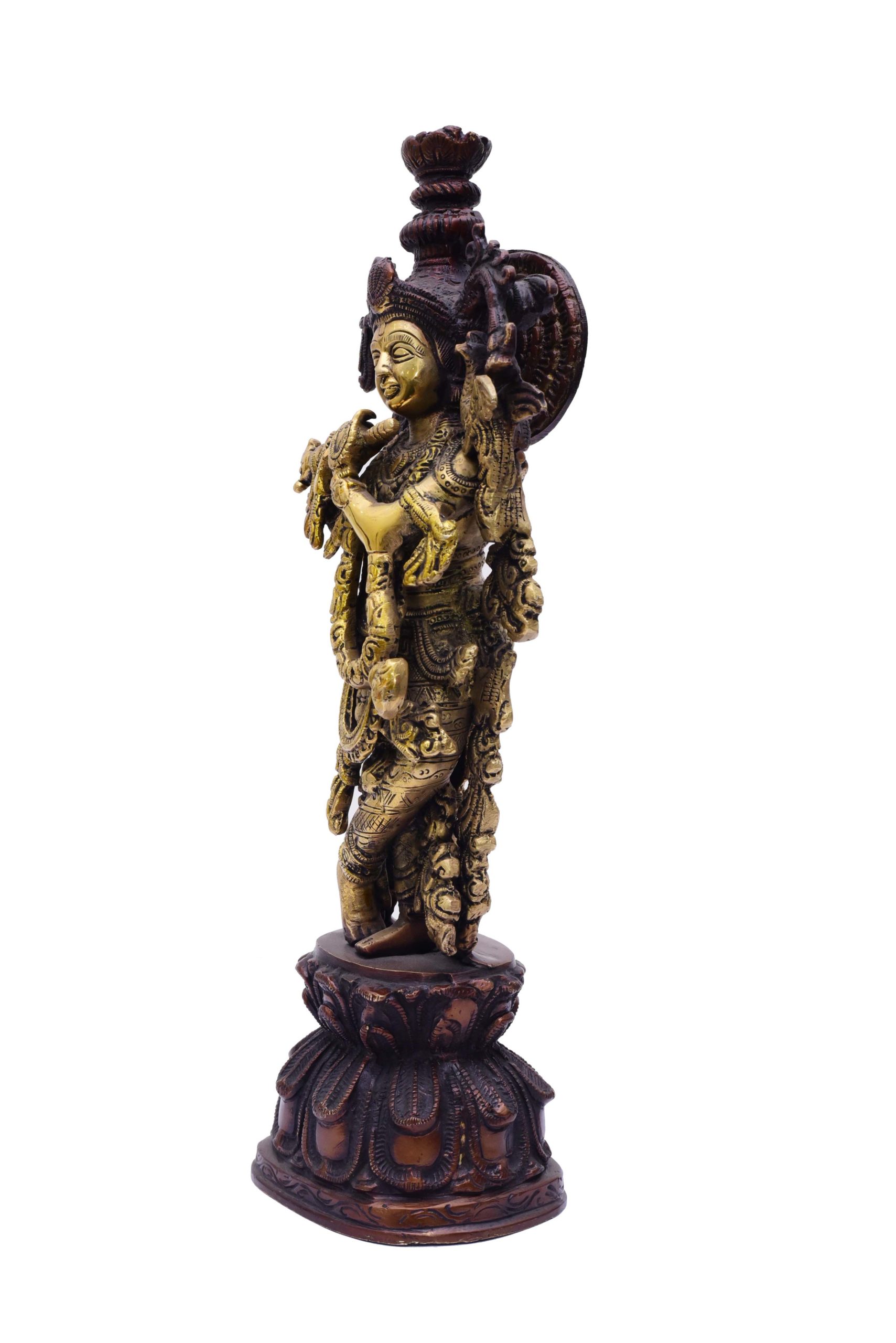 Brass krishna statue #PIK-7001