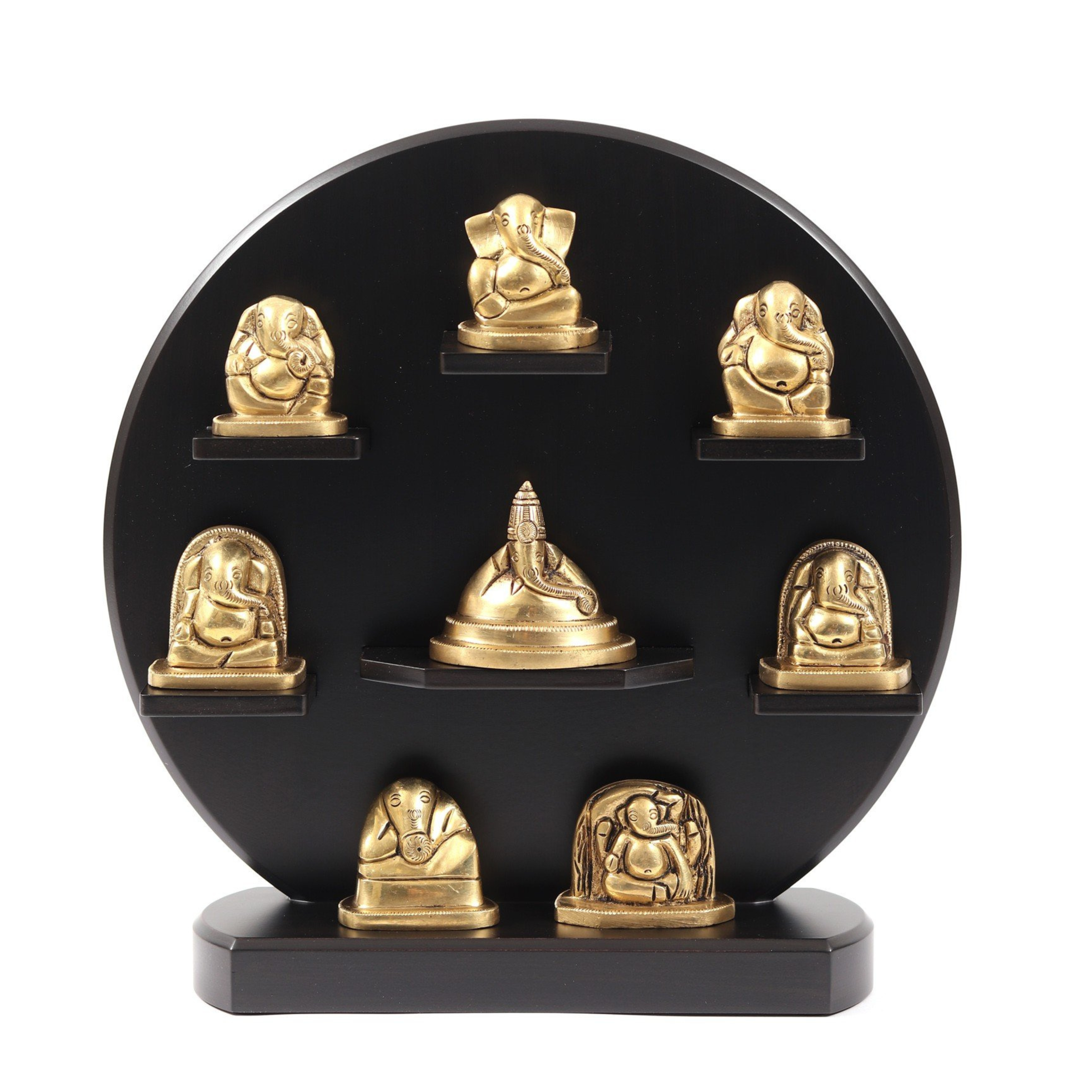  Set of Asthavinayak Idols with Wooden Frame | Wall Hanging #PIF-1130