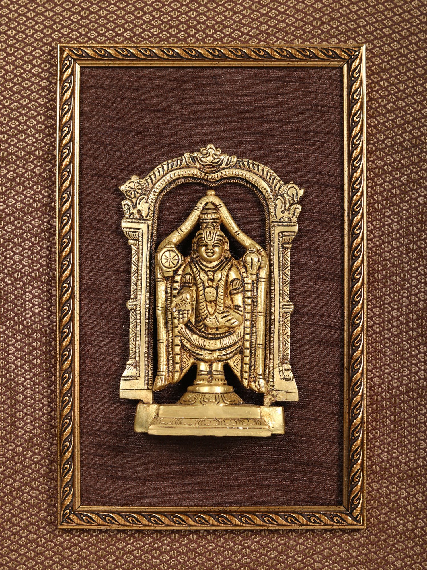 Wooden Framed Triputi Balaji | Wall Hanging #PIF-1142
