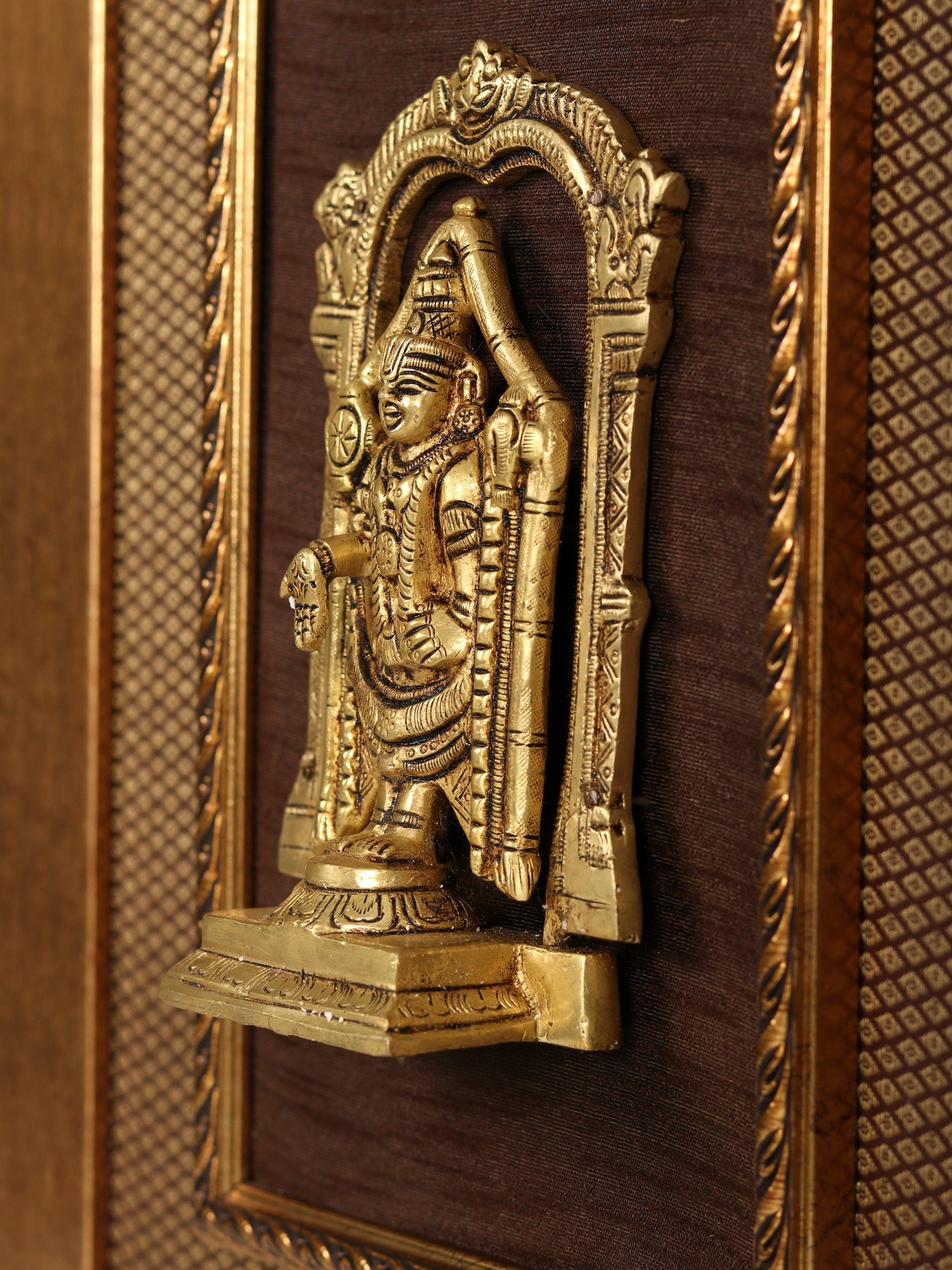 Wooden Framed Triputi Balaji | Wall Hanging #PIF-1142