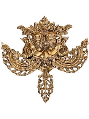 Kirtimukha Wall Hanging with Frame In Brass | Handmade | Made In India #PIF-1146
