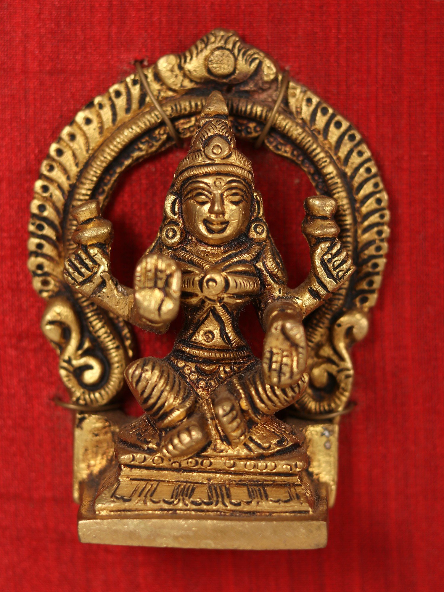 Brass Blessing Goddess Lakshmi With Wooden Frame | Wall Decor #PIF-1154