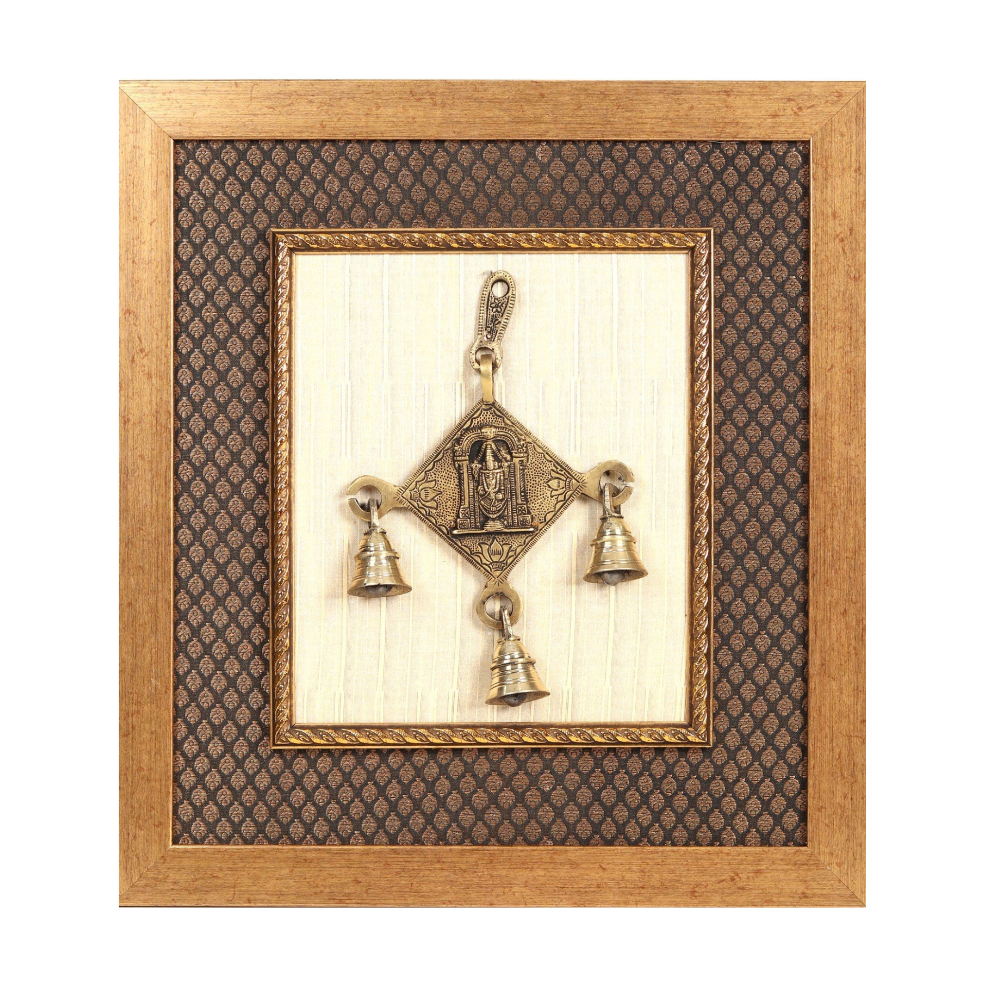  Wooden Framed Lord Venkateshwar Wall Hanging In Brass | Wall Decor #PIF-1163