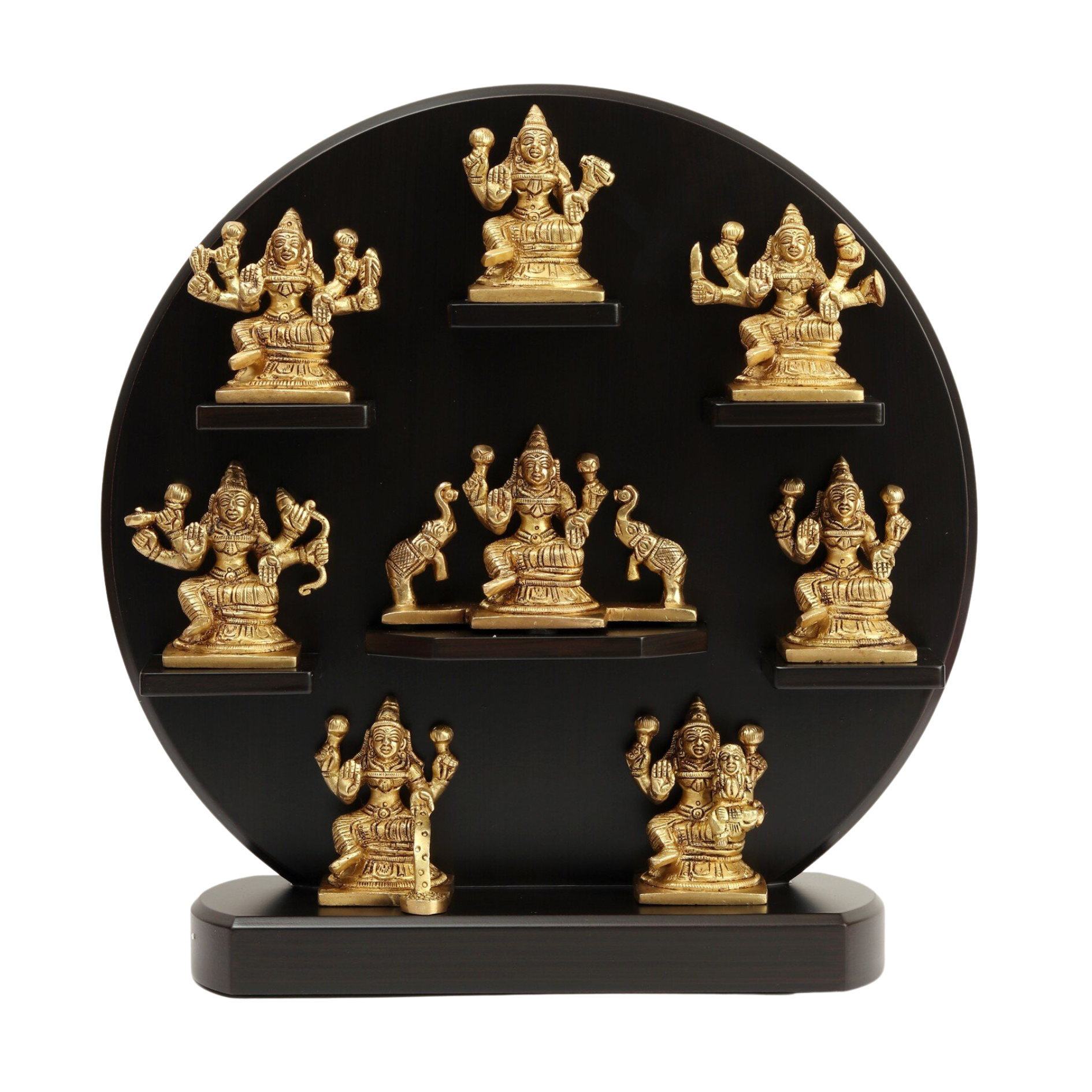Wood and Brass Ashta Lakshmi Set | Wall Hanging  #PIF-1175
