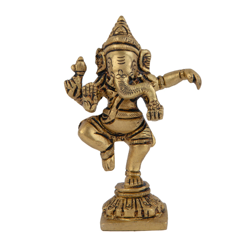 Dancing Brass Ganesh Ji Statue #PIG-1018