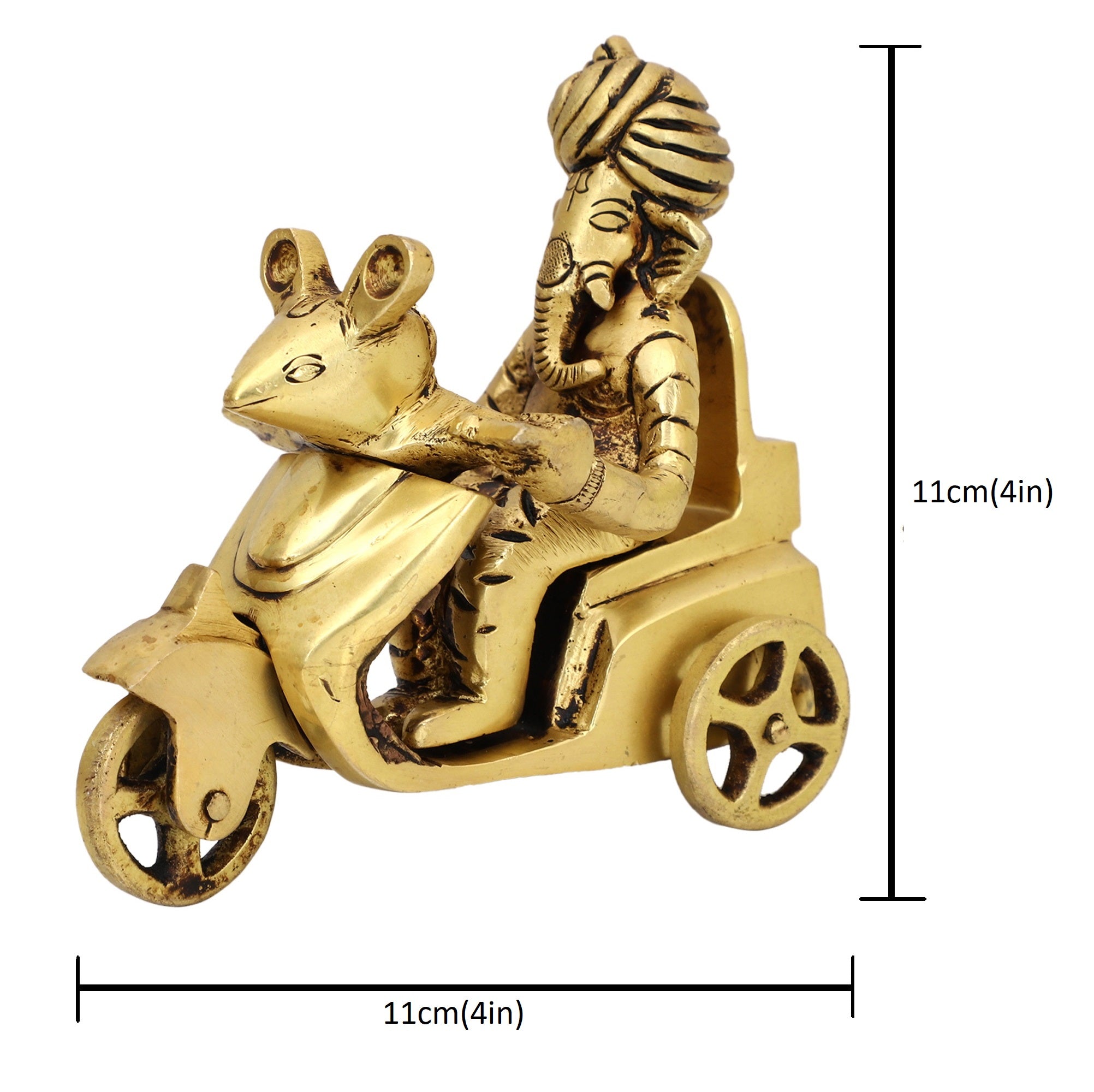 Brass Ganesh Ji Statue on Scooter #PIG-1020