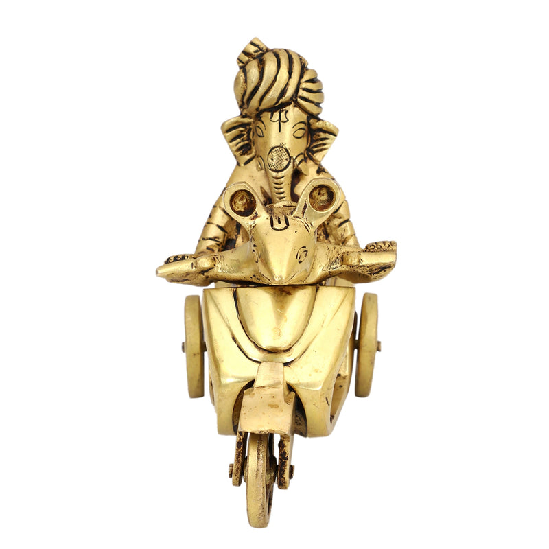 Brass Ganesh Ji Statue on Scooter #PIG-1020