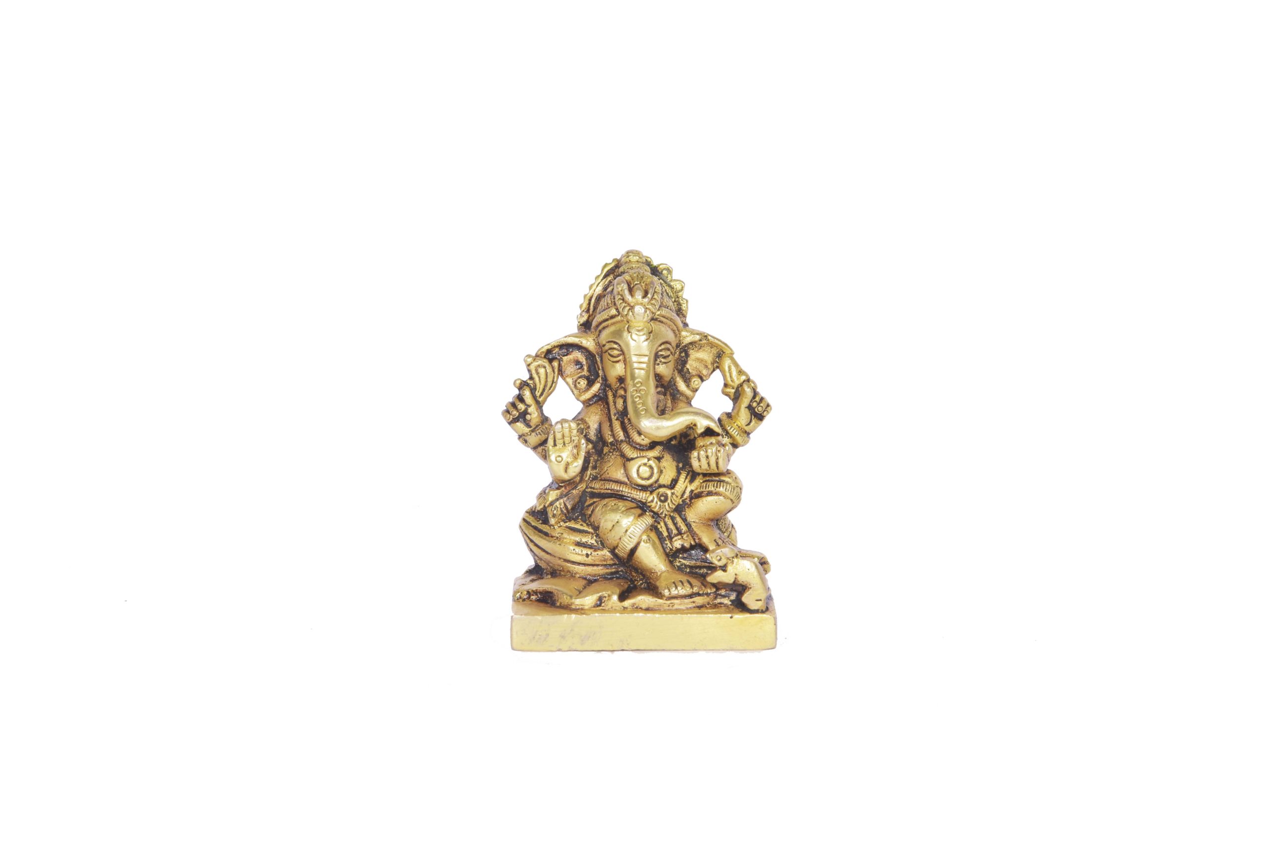 Brass Sitting Ganesha Statue #PIG-1026