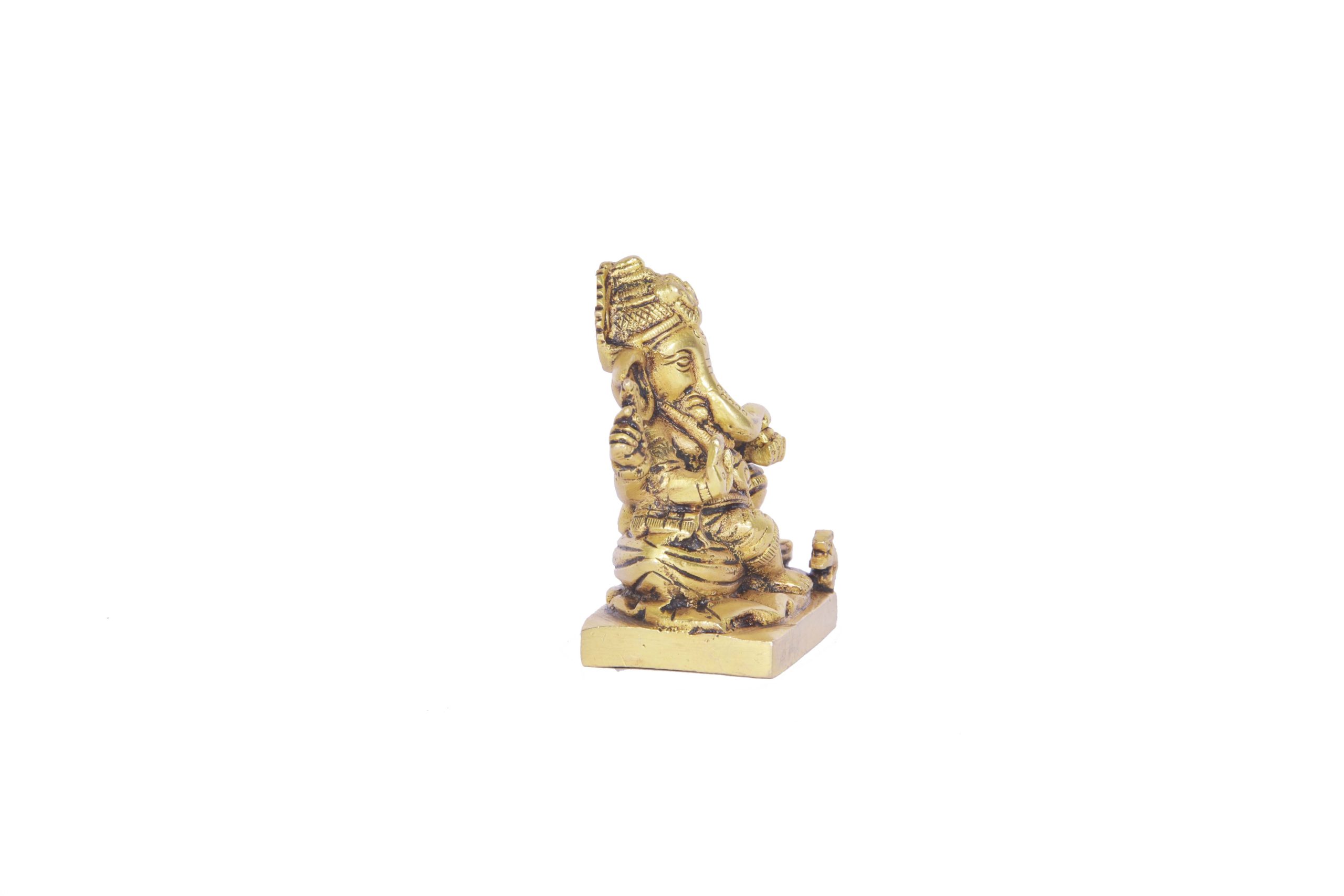 Brass Sitting Ganesha Statue #PIG-1026