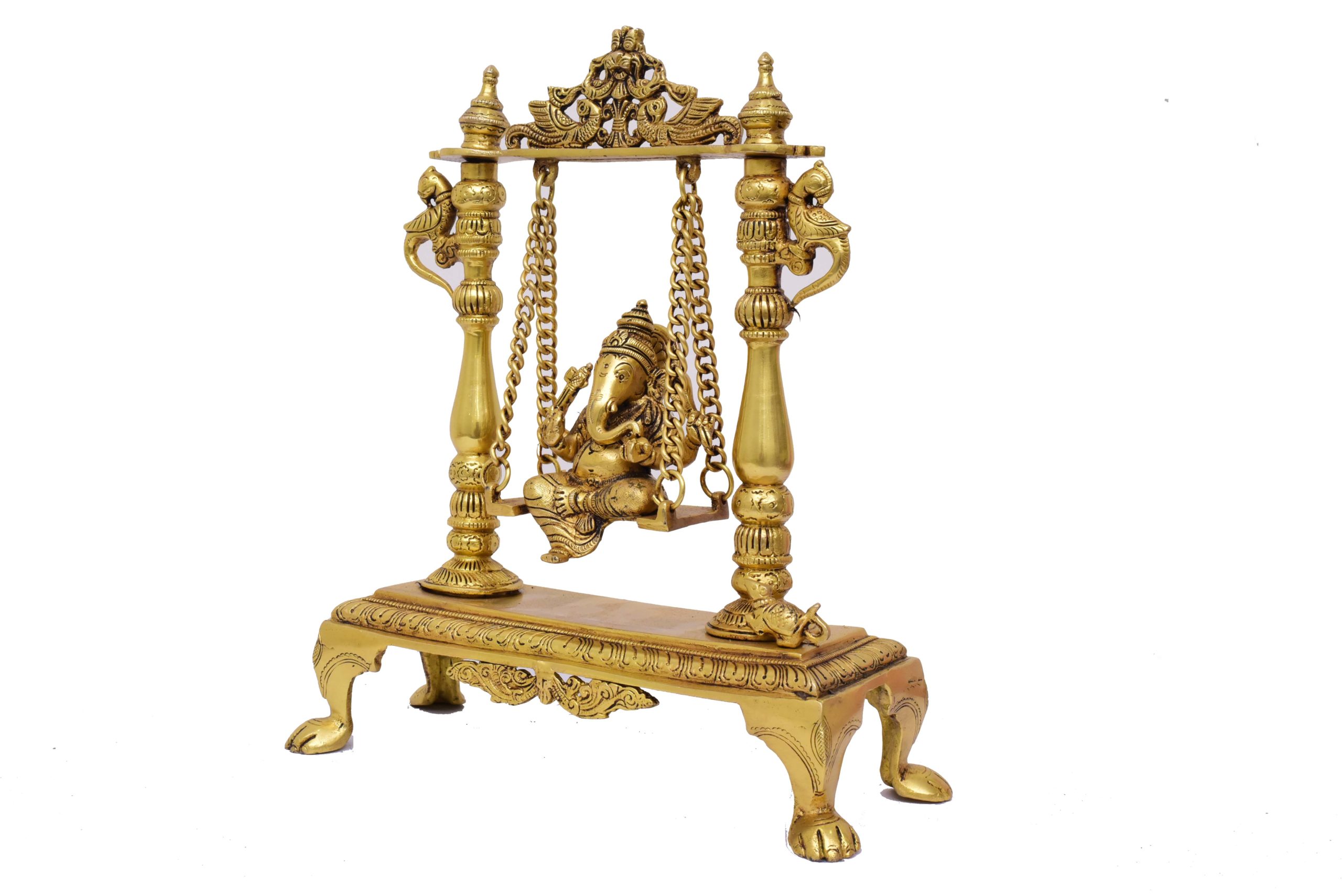 Golden Brass lord Ganesha Jhula #PIG-1038