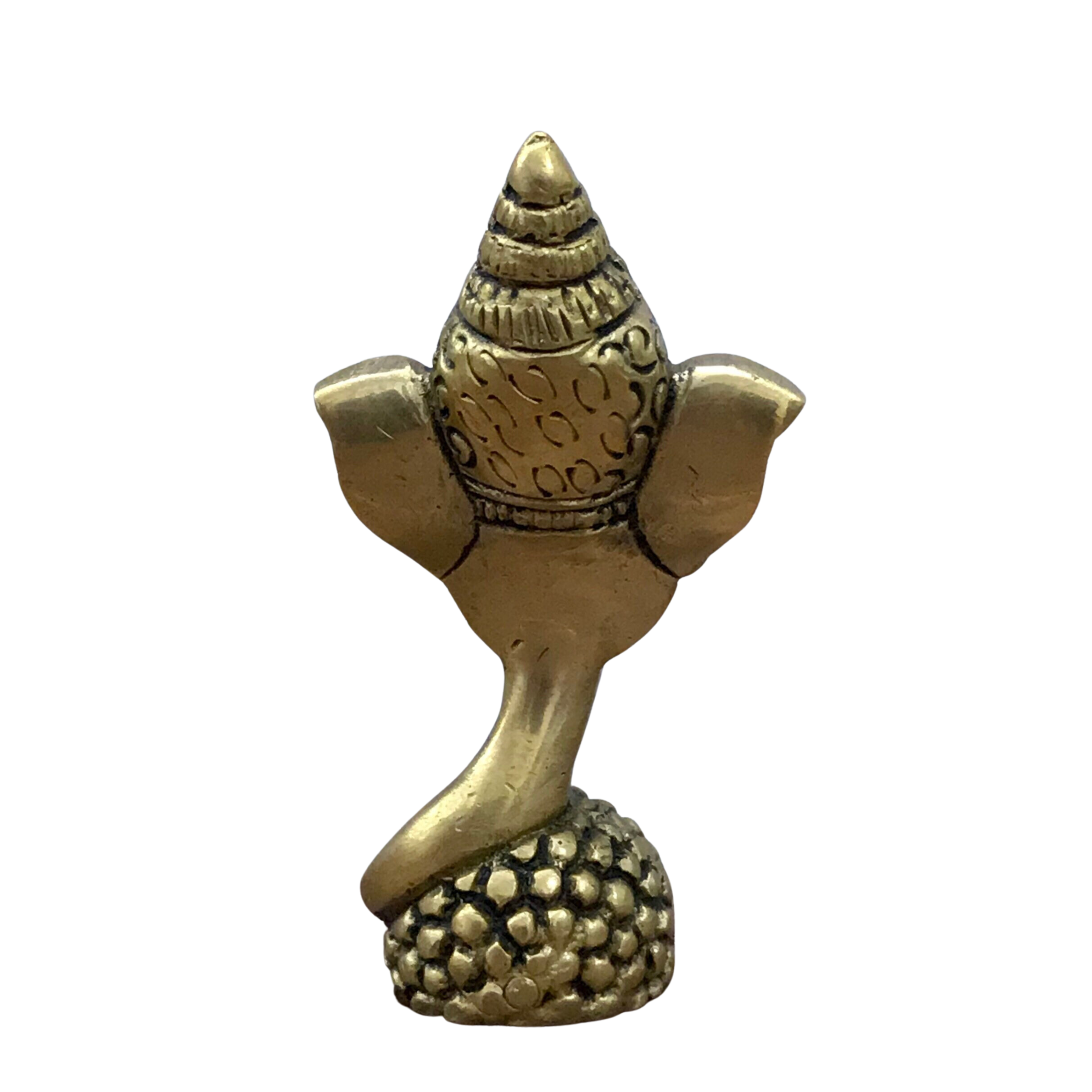 Golden Brass Statue of Lord Ganesha With laddu #PIG-1040