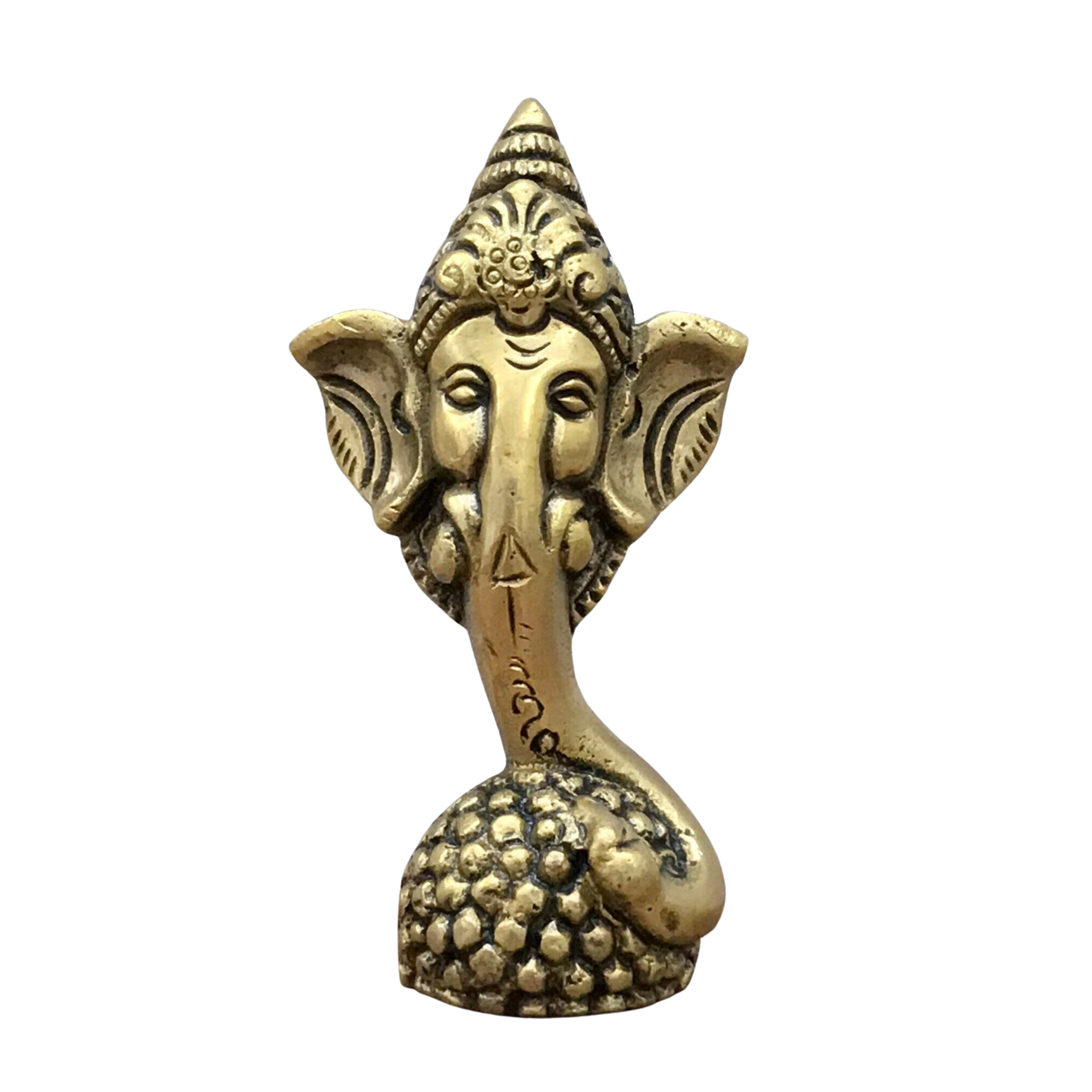 Golden Brass Statue of Lord Ganesha With laddu #PIG-1040