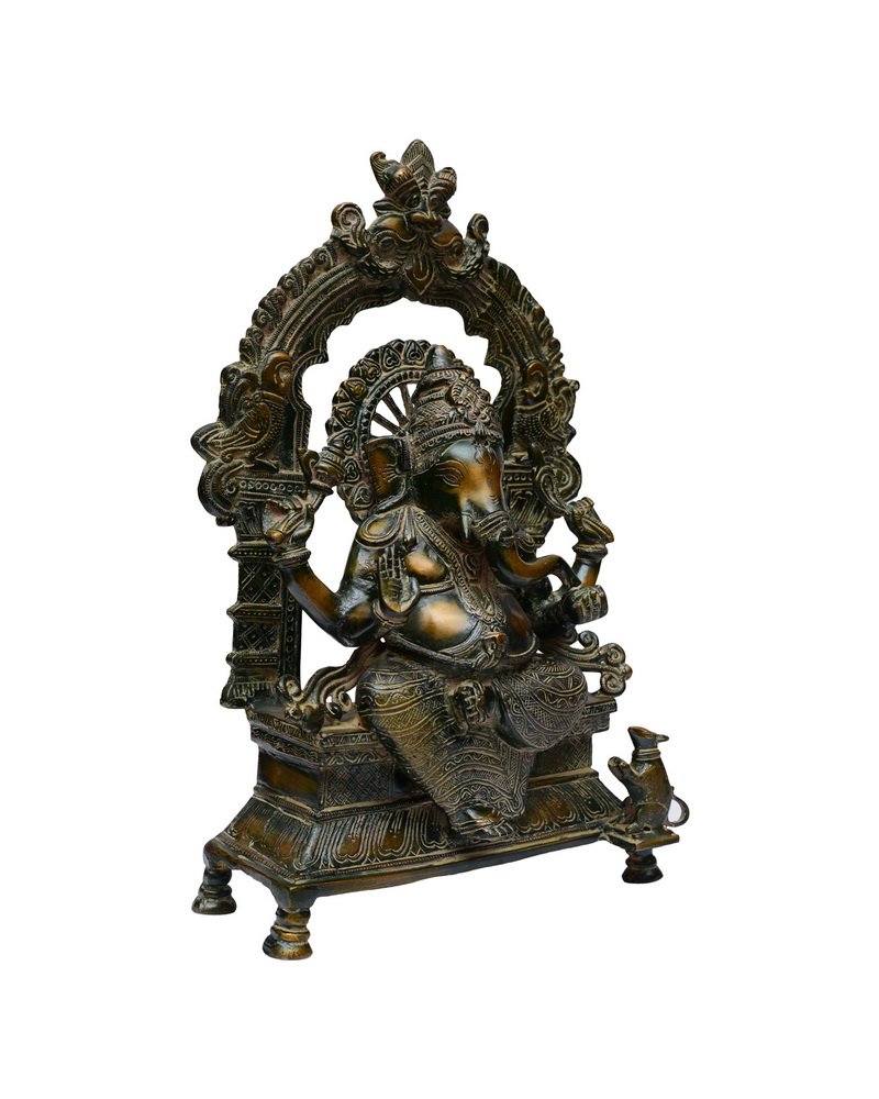Lord Temple Ganesha Brass Statue #PIG-1041