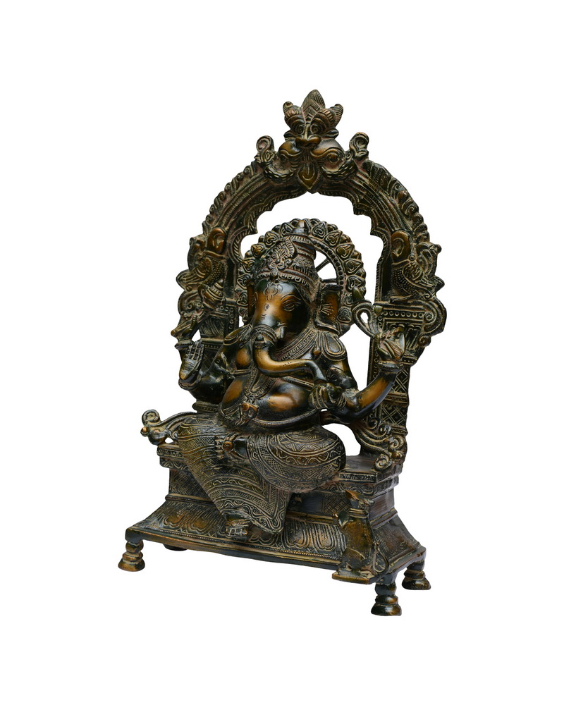 Lord Temple Ganesha Brass Statue #PIG-1041