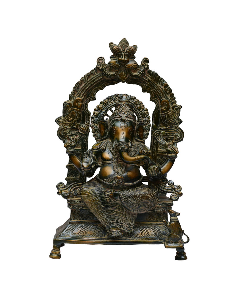 Lord Temple Ganesha Brass Statue #PIG-1041