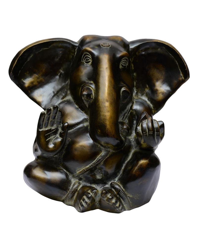 Lord Color Brass Statue Ganesha #PIG-1043