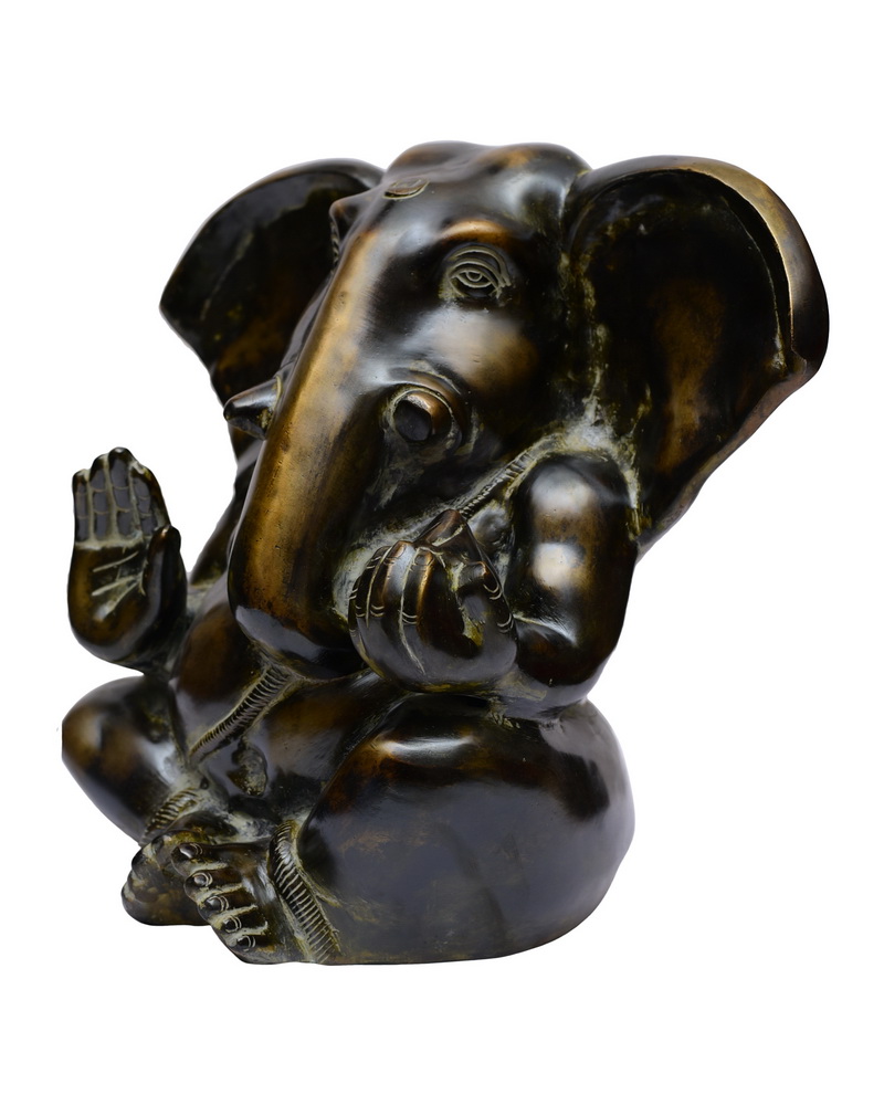  Lord Color Brass Statue Ganesha #PIG-1043