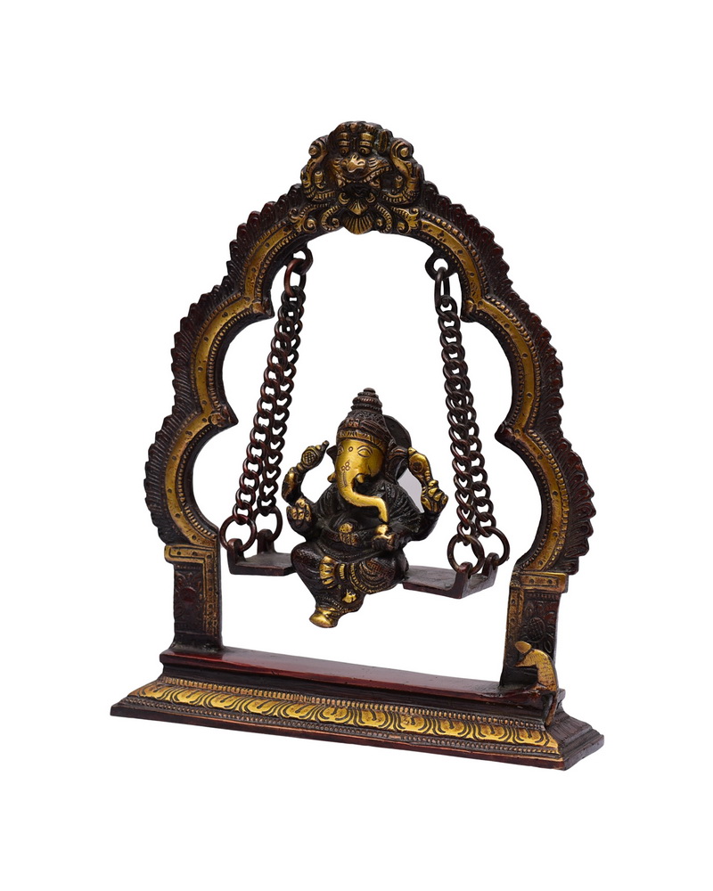lord Ganesh Jhula Brass Statue #PIG-1042