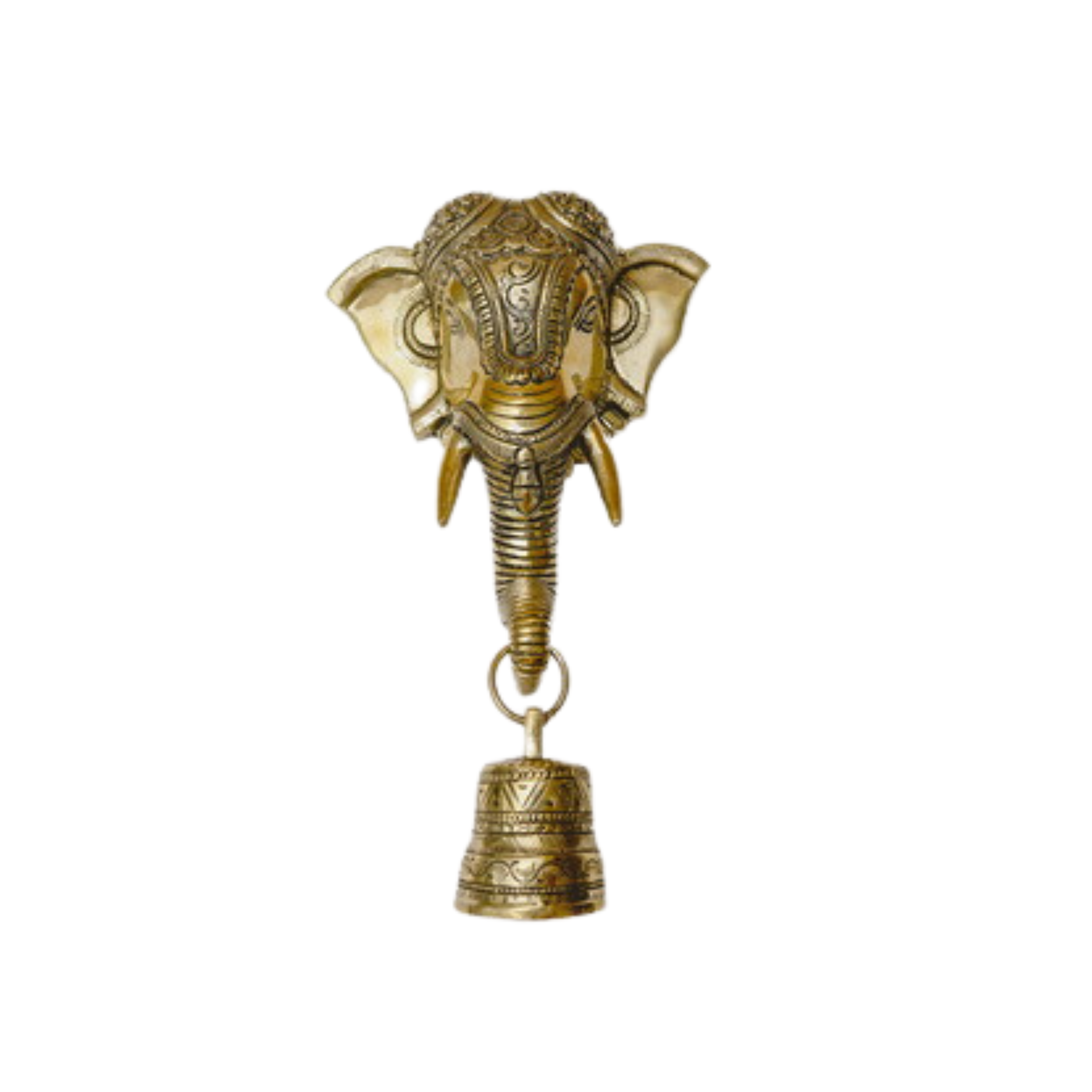 Lord Ganesha Bell Brass Wall Hanging Decorative #PIG-1044