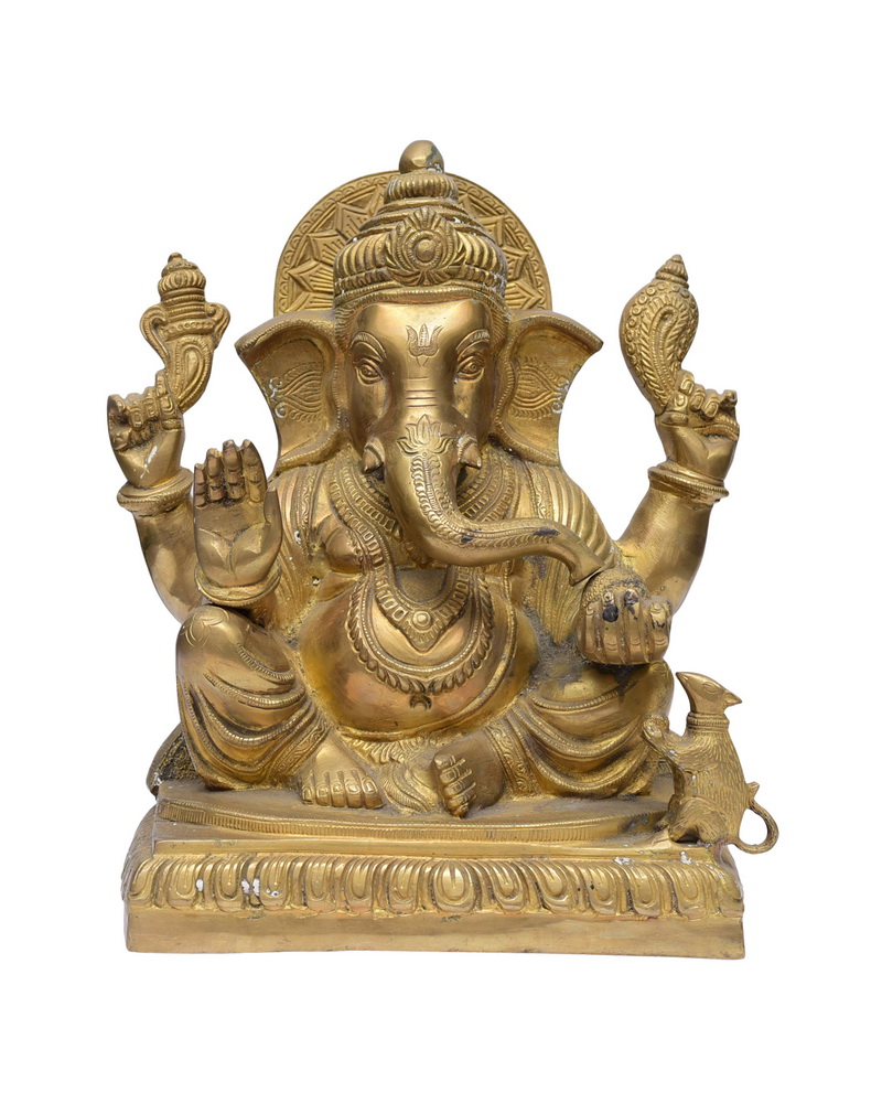Lord Ganesha Brass Statue #PIG-1049