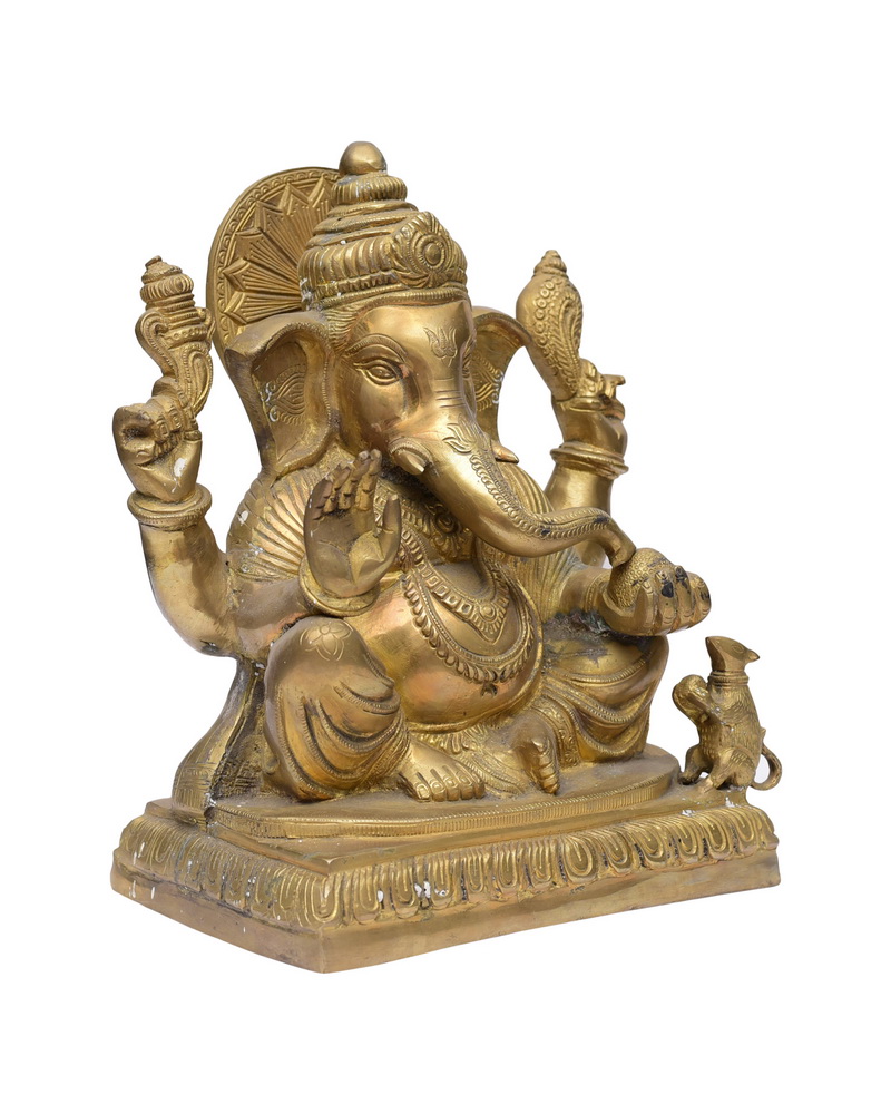 Lord Ganesha Brass Statue #PIG-1049
