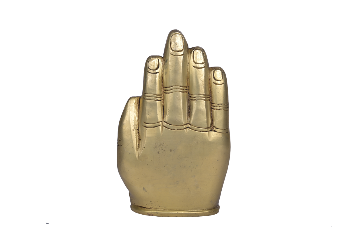Lord Ganesha in Hand Design Brass Statue #PIG-1051