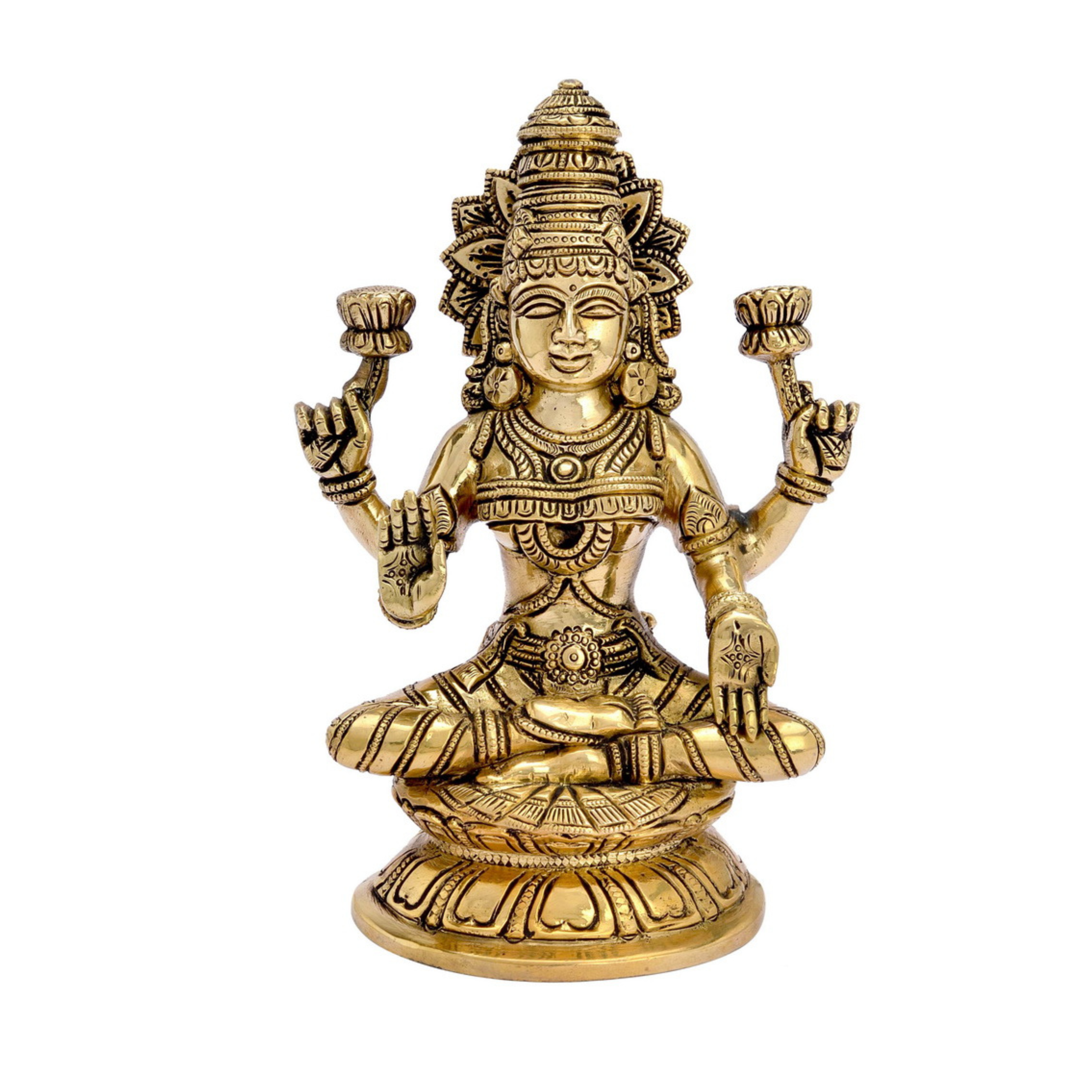 Lakshmi Idol Brass Sculpture Hindu Goddess Lakshmi #PIL-9001