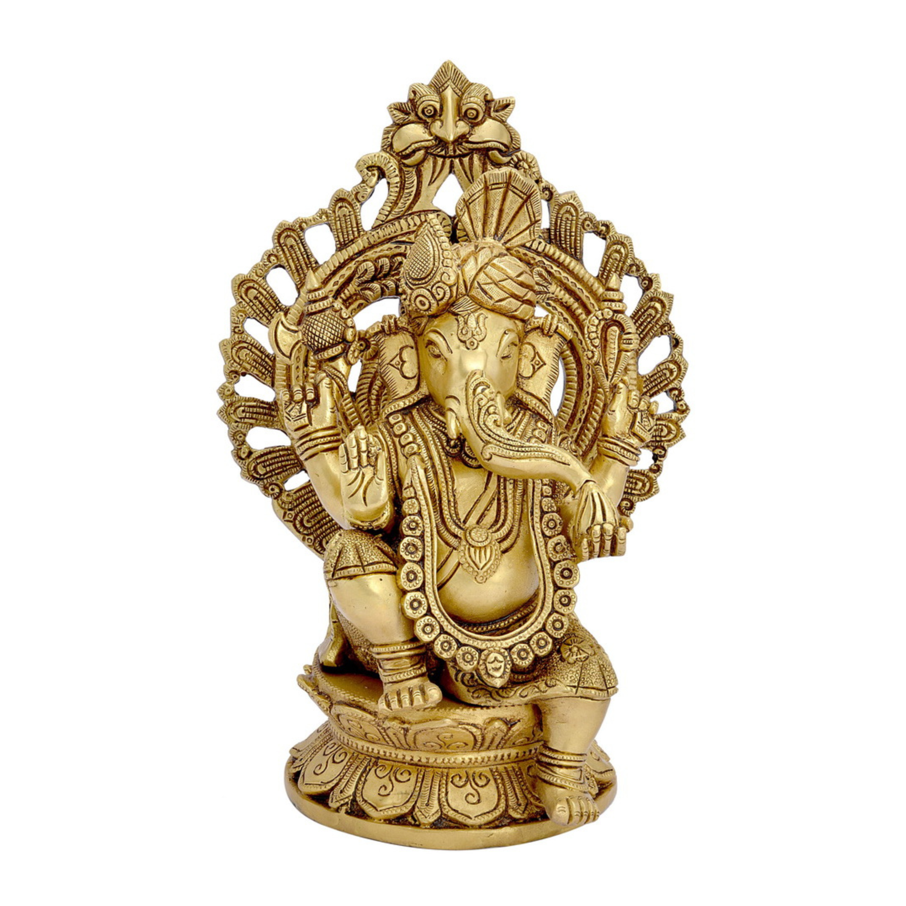 Ganesh Ji Brass Seated Ganesha Statue #PIG-1032
