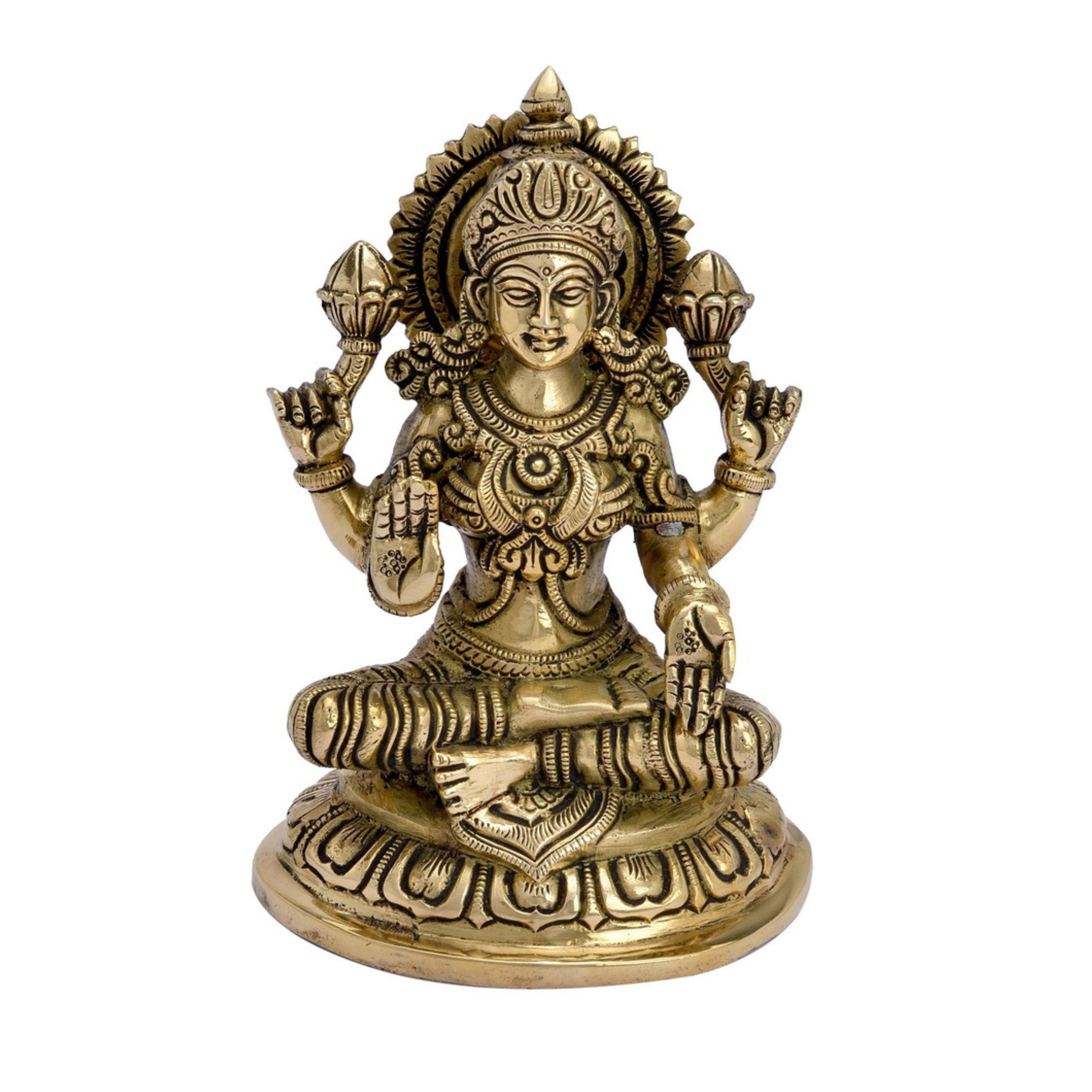  Lord Laxmi Brass Statue #PIL-9006