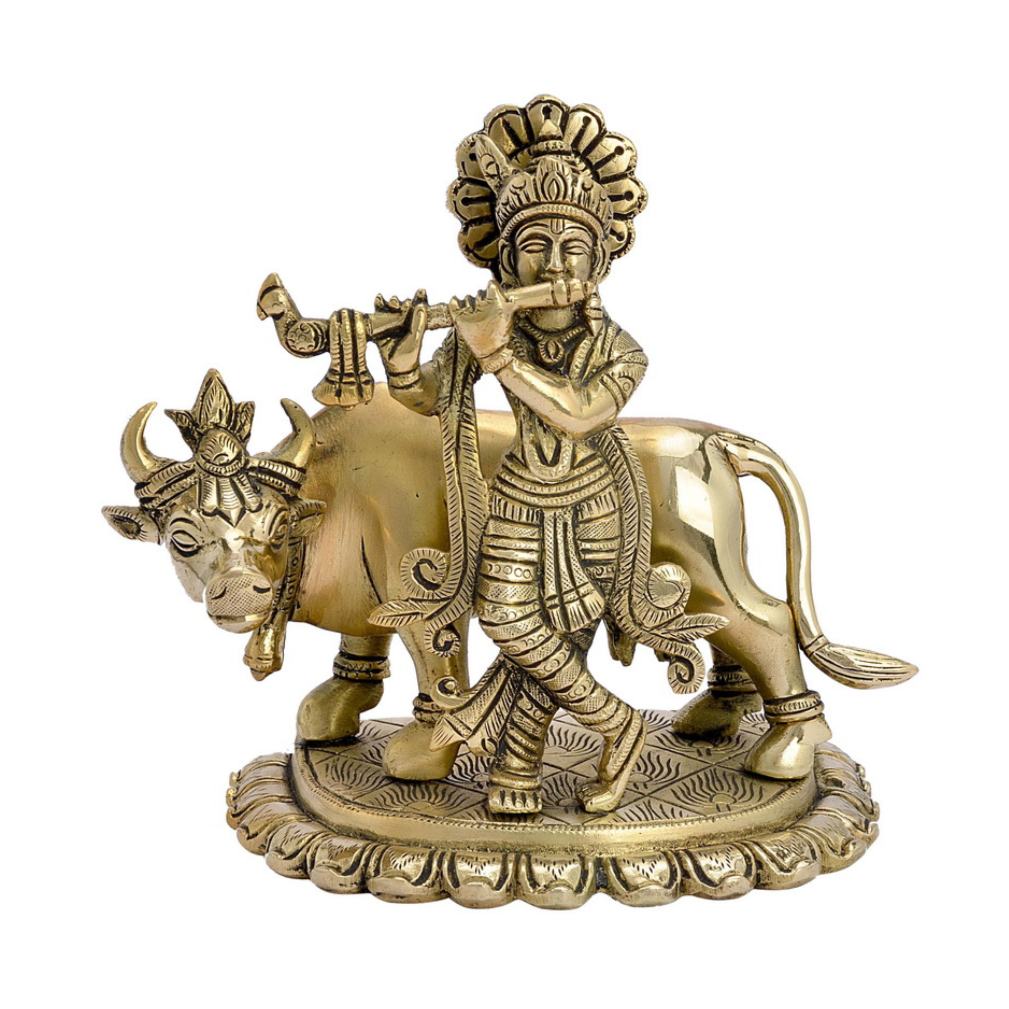 Cow Krishna Lord krishna and cow Decorative Showpiece #PIK-7006