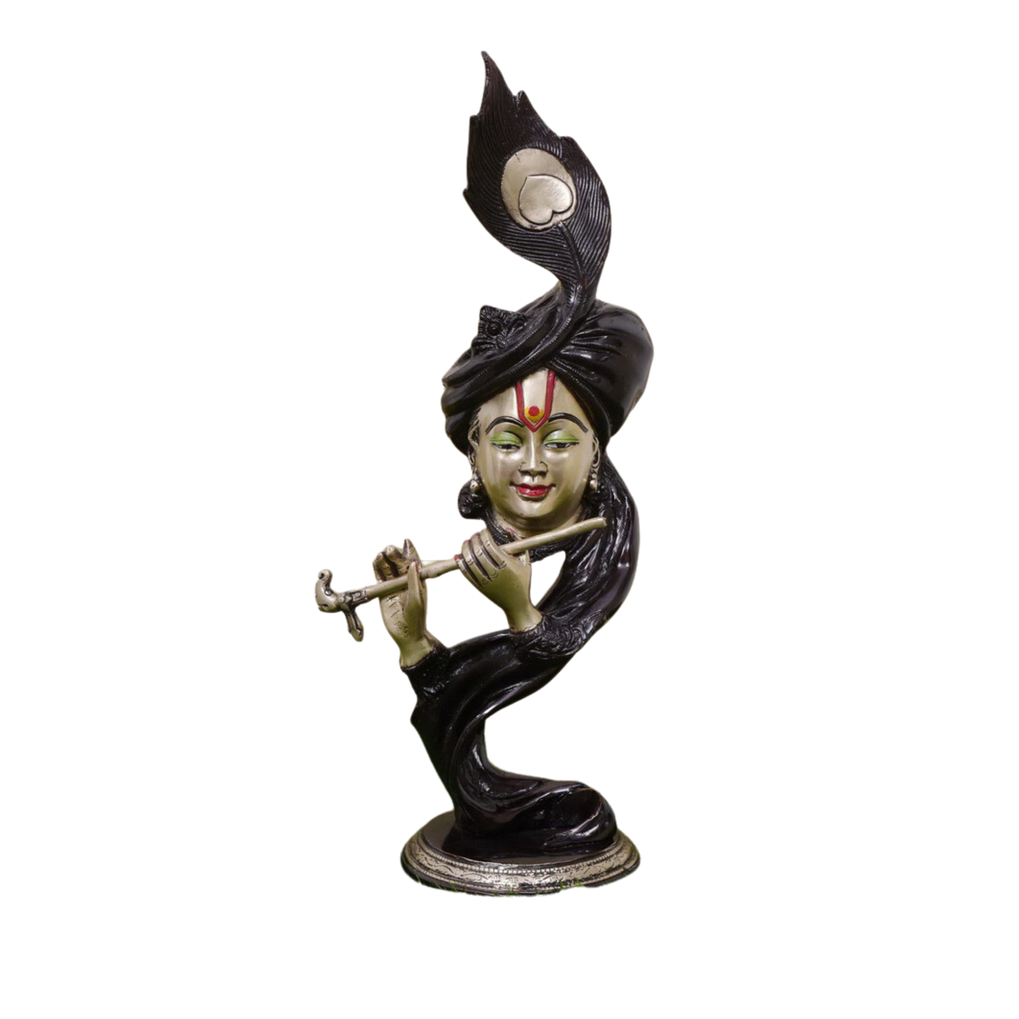 Lord Modern Krishna Playing Flute .. Brass Statue #PIK-7010
