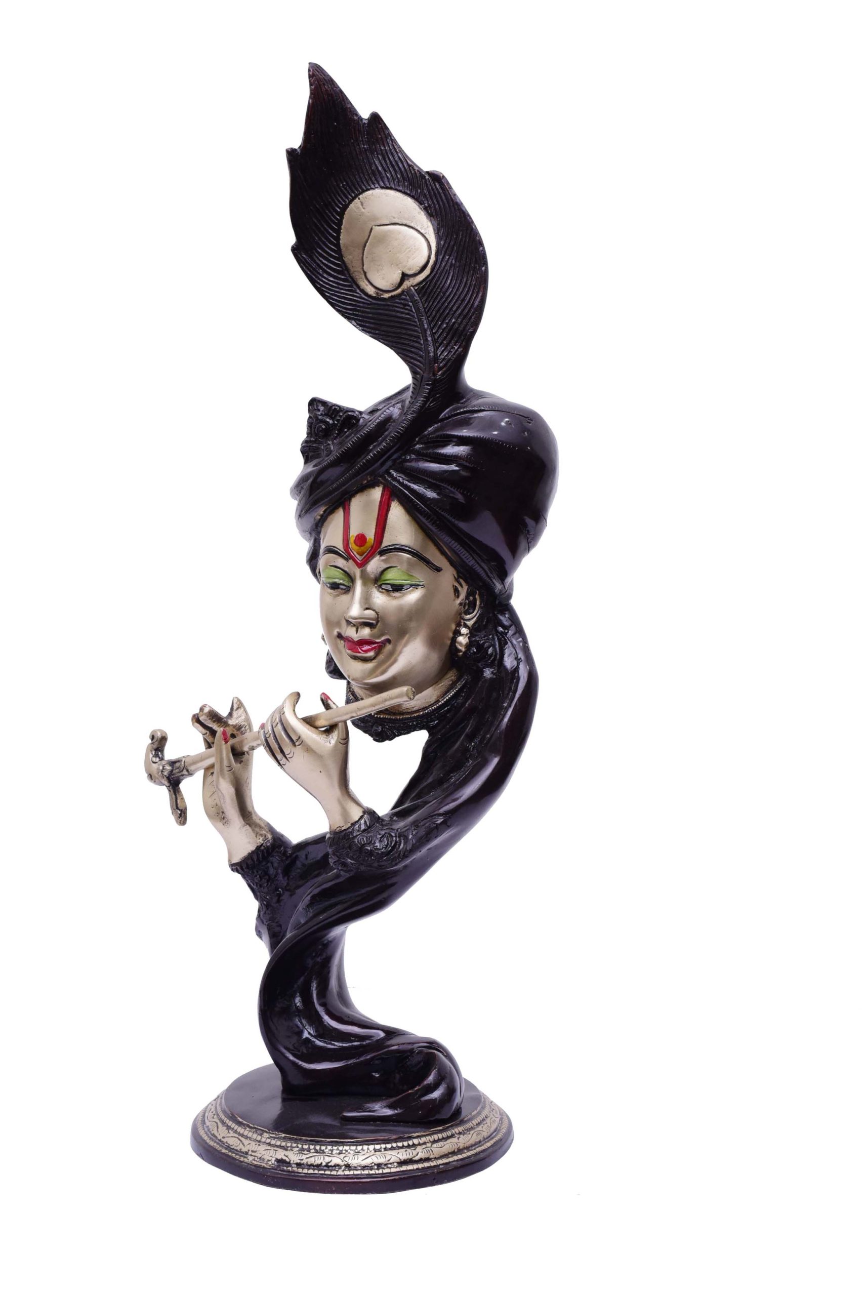 Lord Modern Krishna Playing Flute .. Brass Statue #PIK-7010