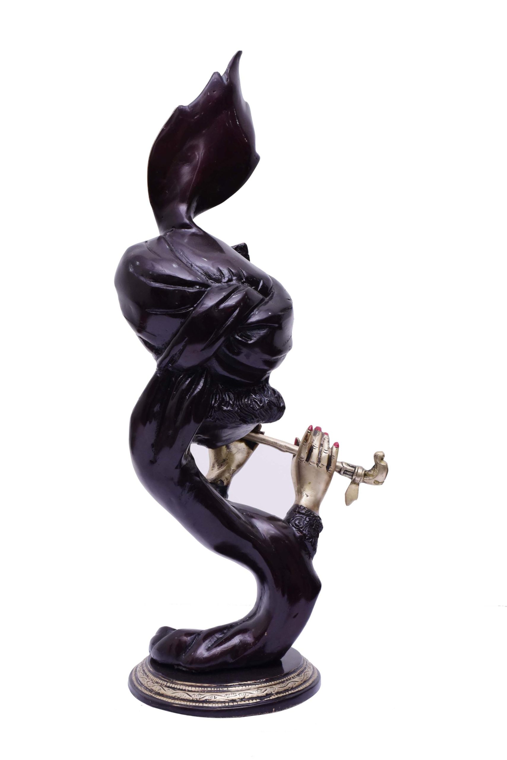 Lord Modern Krishna Playing Flute .. Brass Statue #PIK-7010