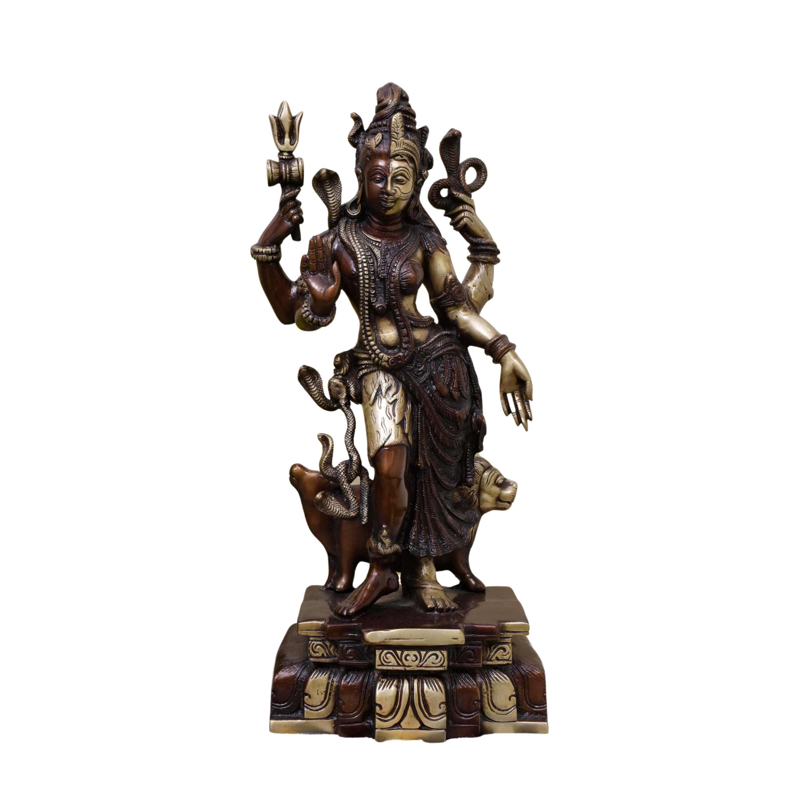   Brass Lord Shiva and Ardhanarishvara Statue #PISV-1202